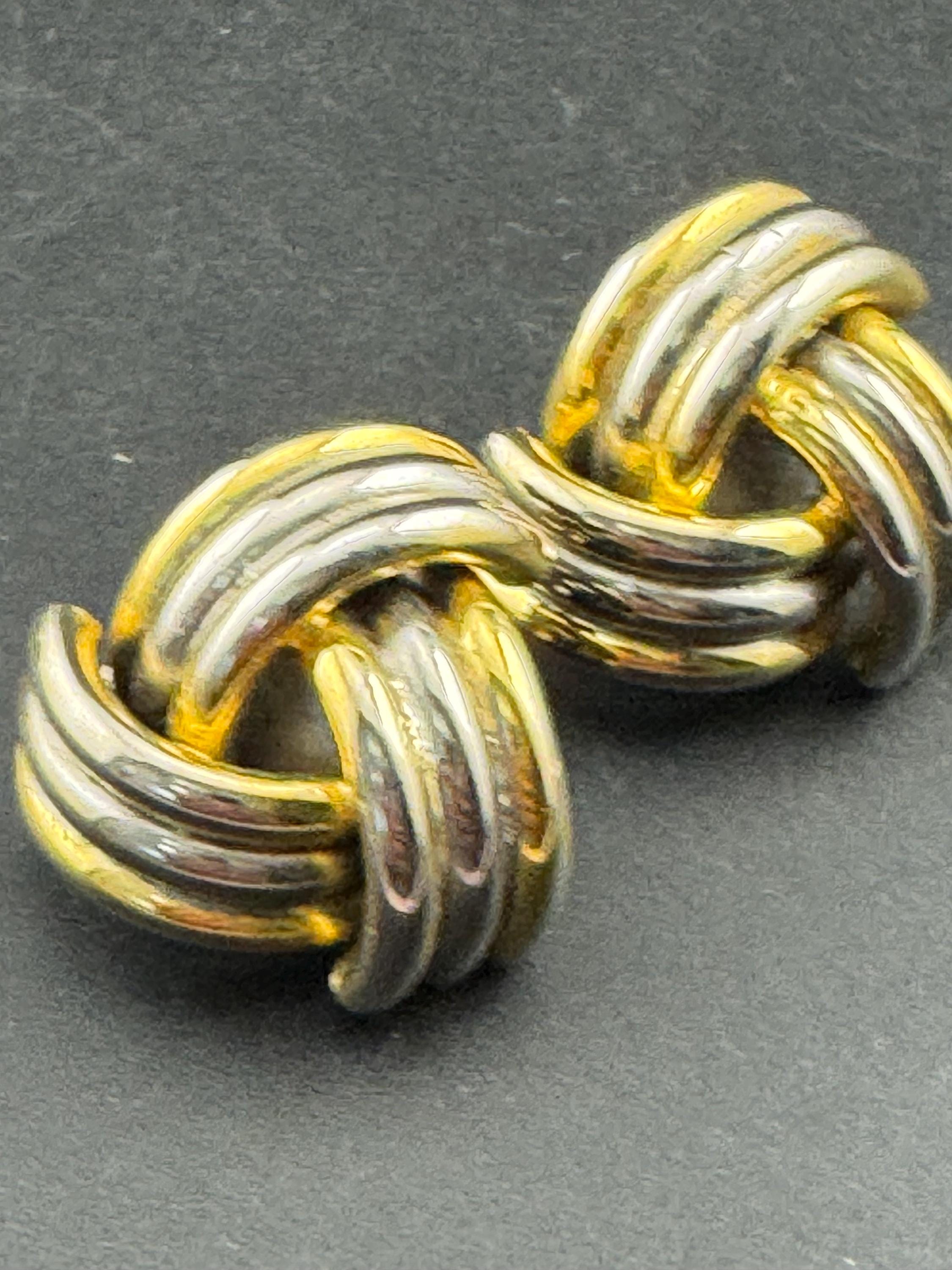 Vintage XL 3cm gold and silver tone tube metal oversized clip on stud earrings