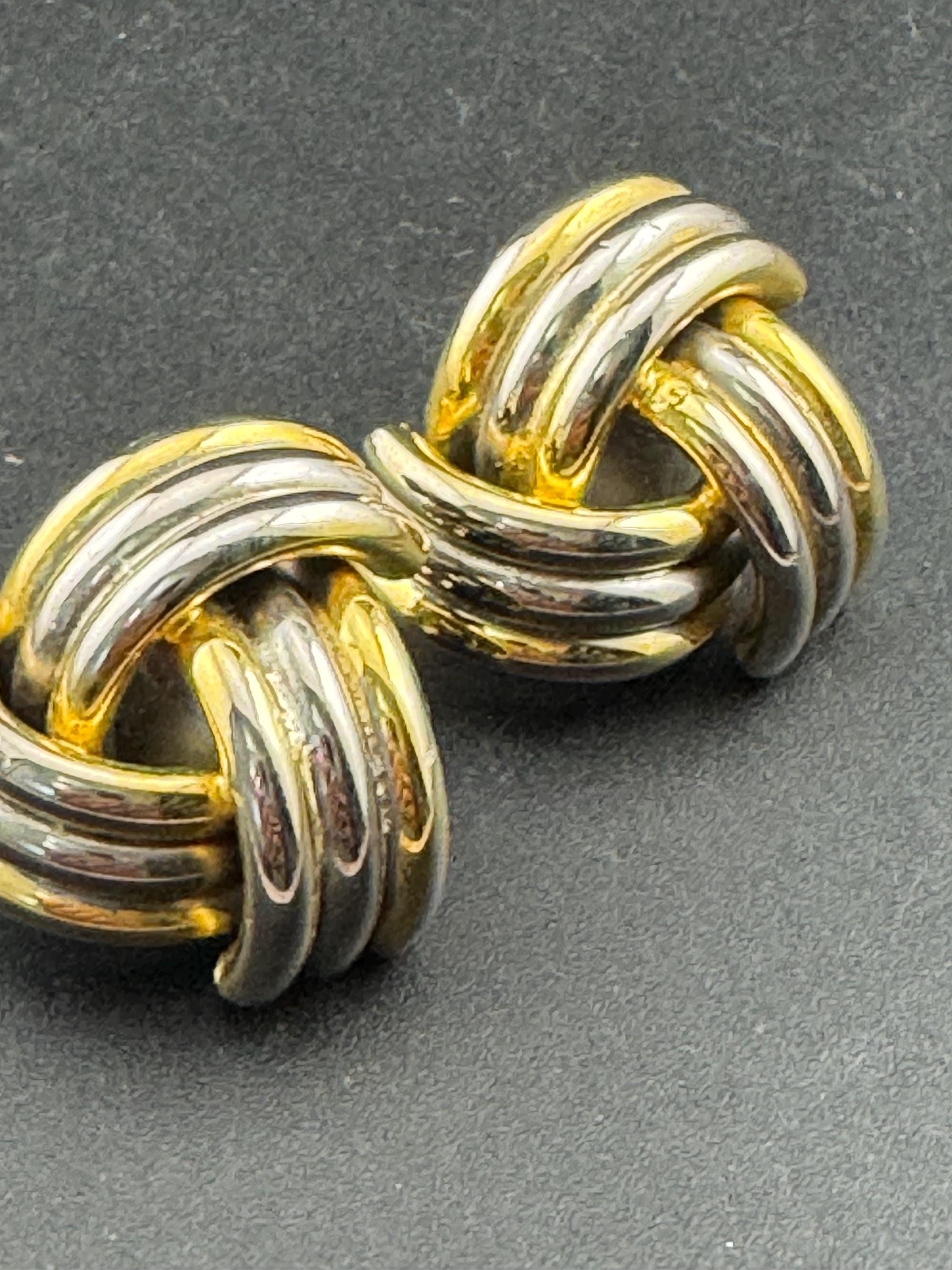 Vintage XL 3cm gold and silver tone tube metal oversized clip on stud earrings