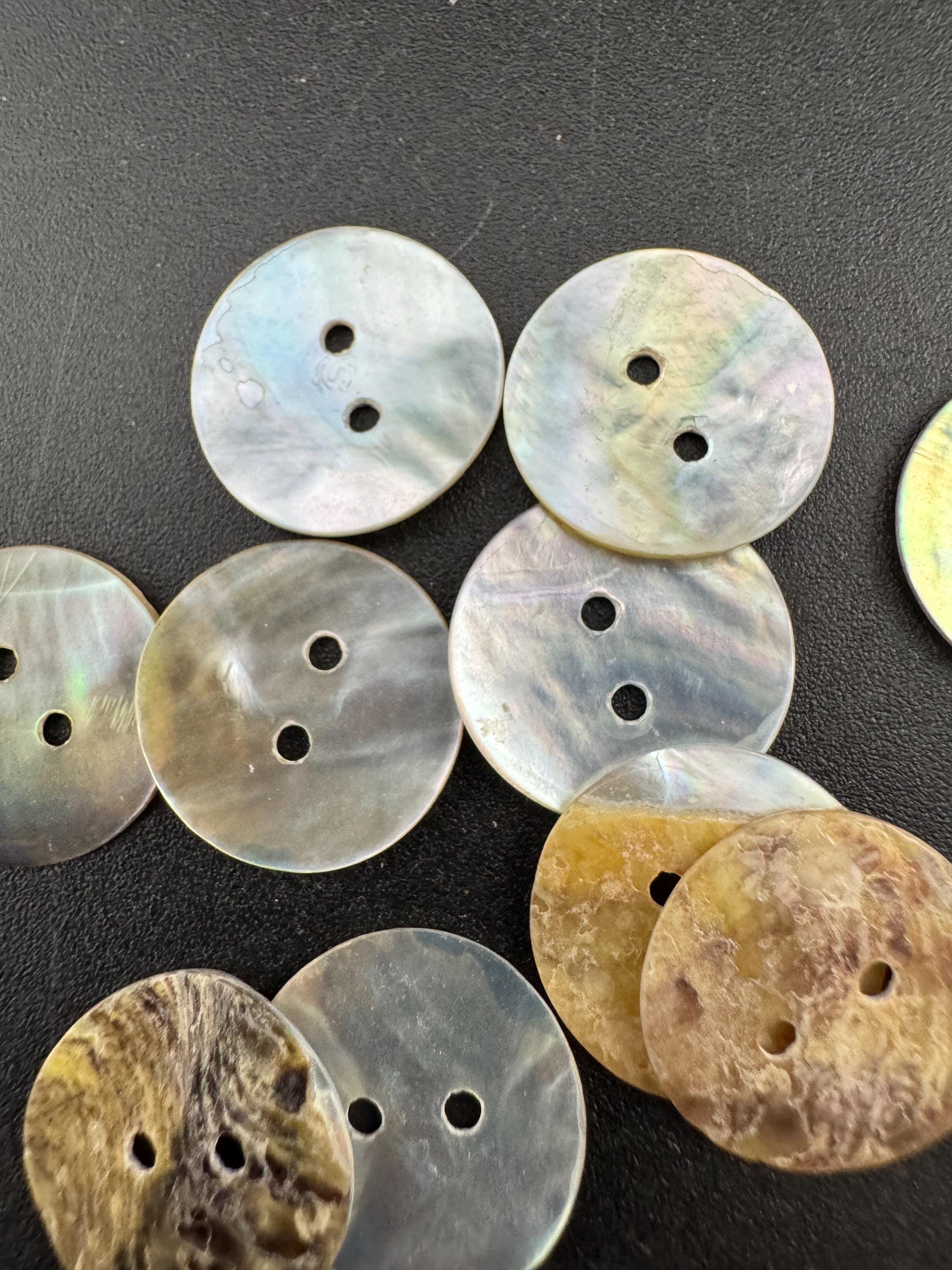 10 x 15mm small round natural MOP Mother of Pearl Buttons