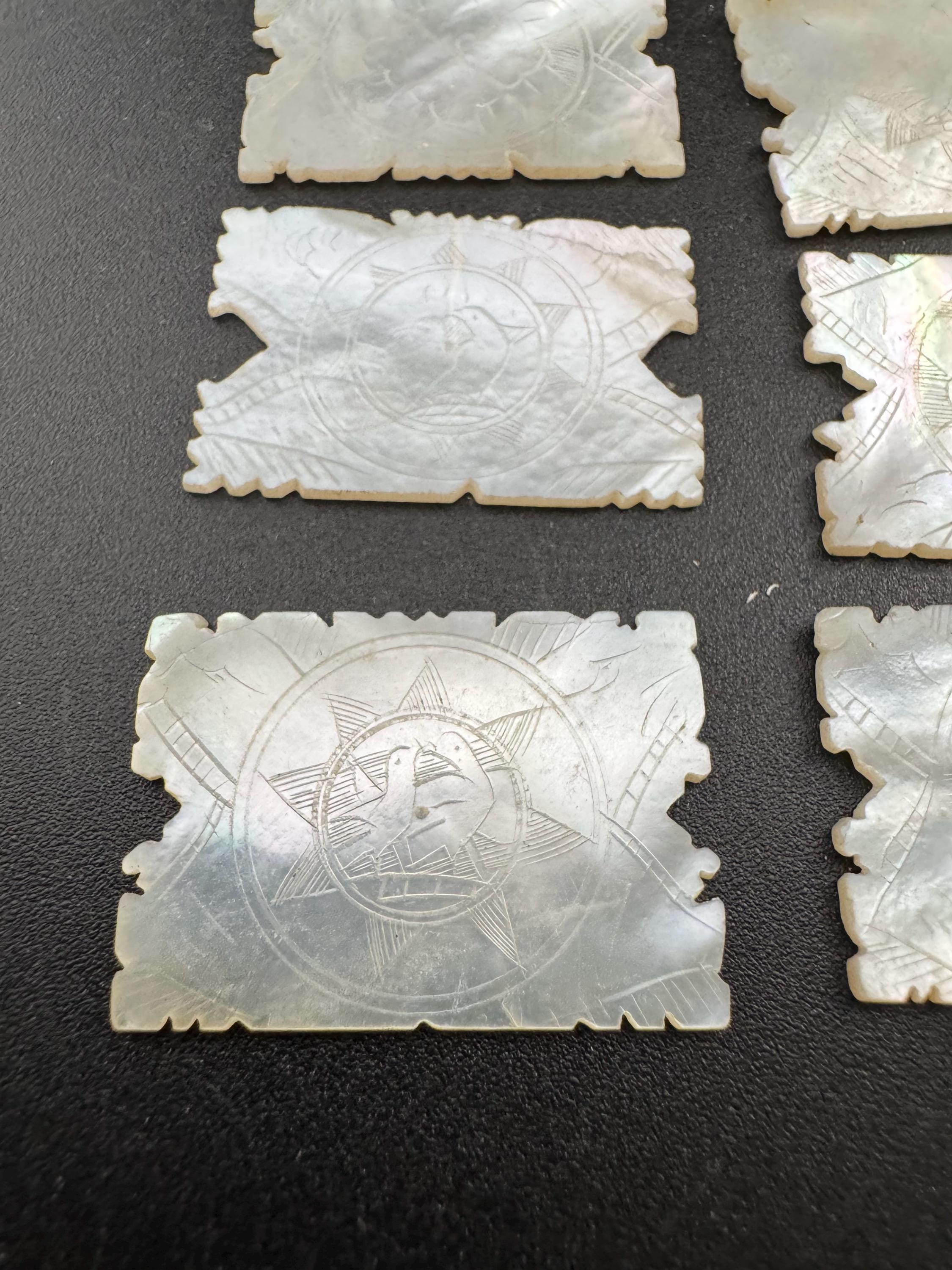 price per piece antique mother of pearl Chinese rectangular gaming counters circa 17-1800s ideal for jewellery upcycle project Quing dynasty