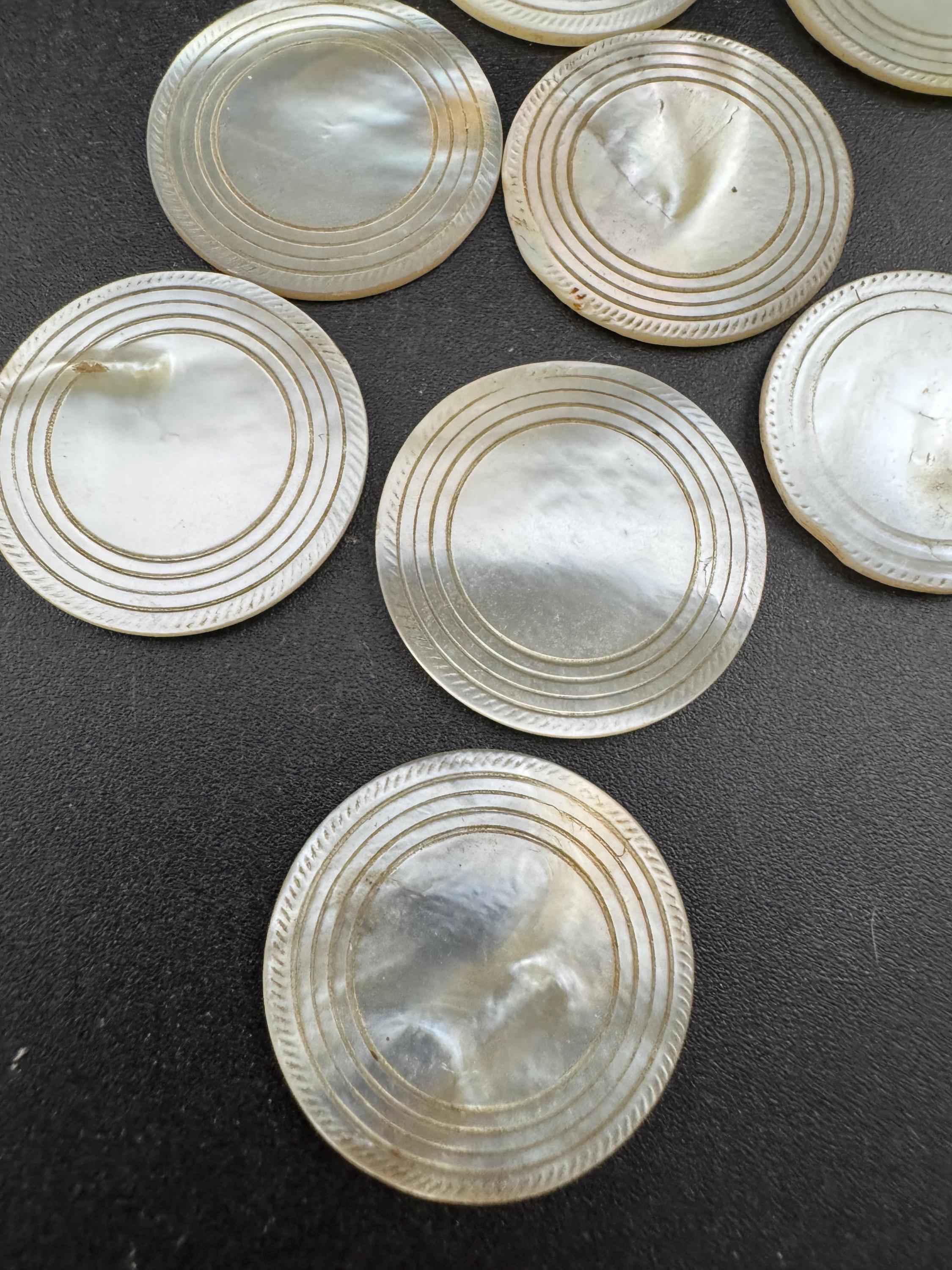 price per piece antique mother of pearl Chinese round gaming counters circa 17-1800s ideal for jewellery upcycle project Quing dynasty