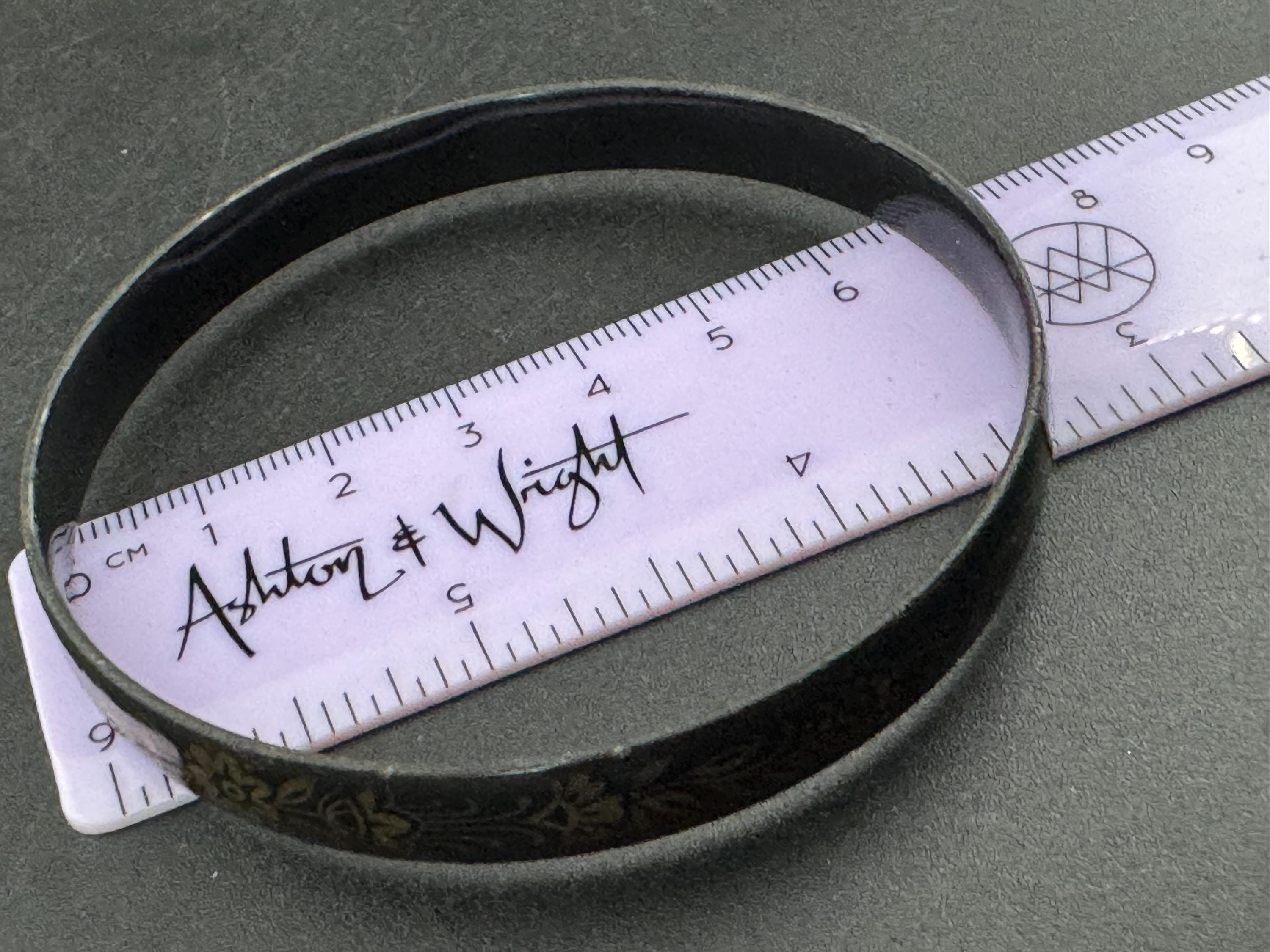 Vintage Michaela Frey Enamel Bangle: Austrian Floral Design