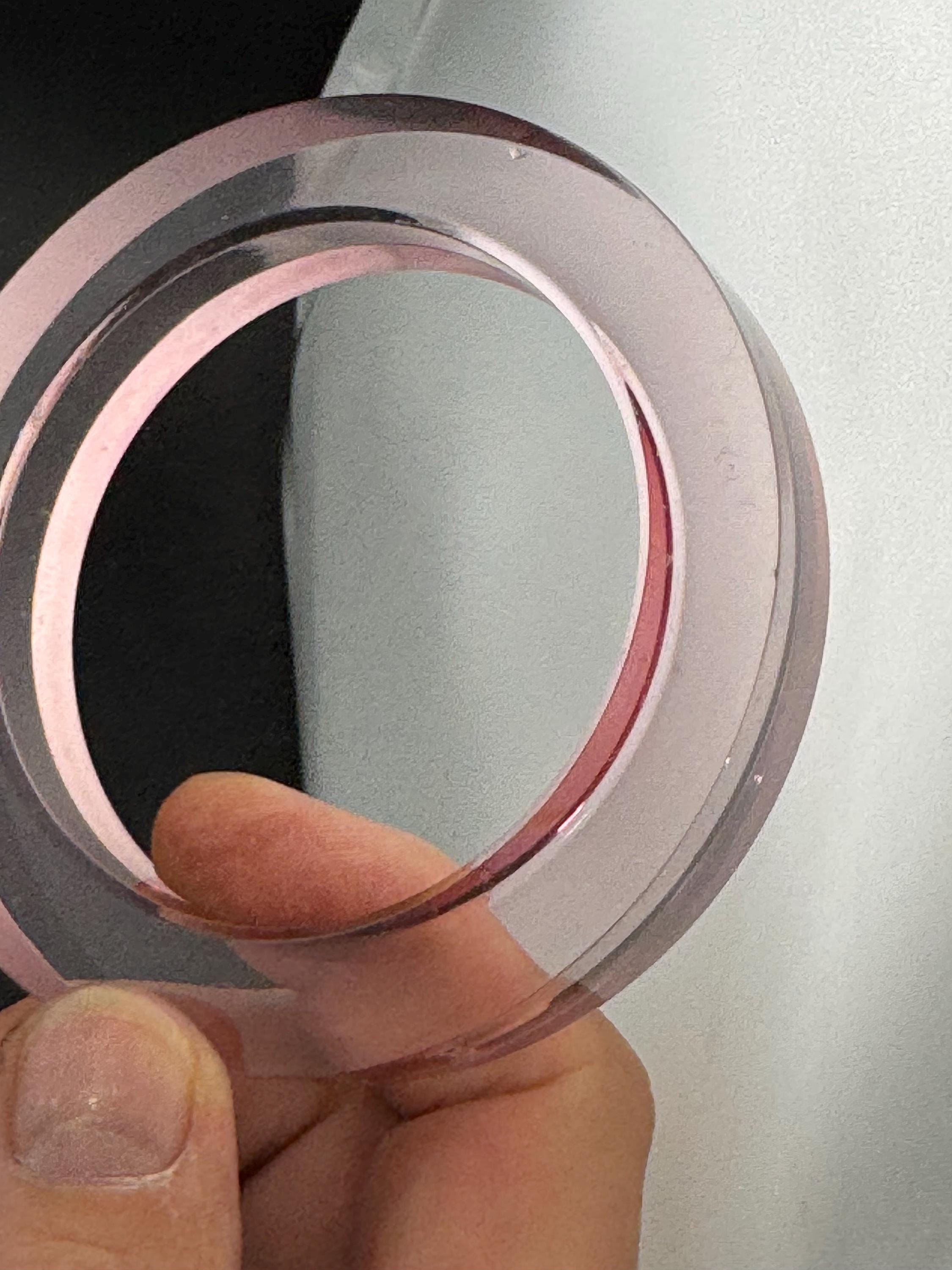 Cornish designer signed BLOCK studio 16mm wide pink acrylic bangle