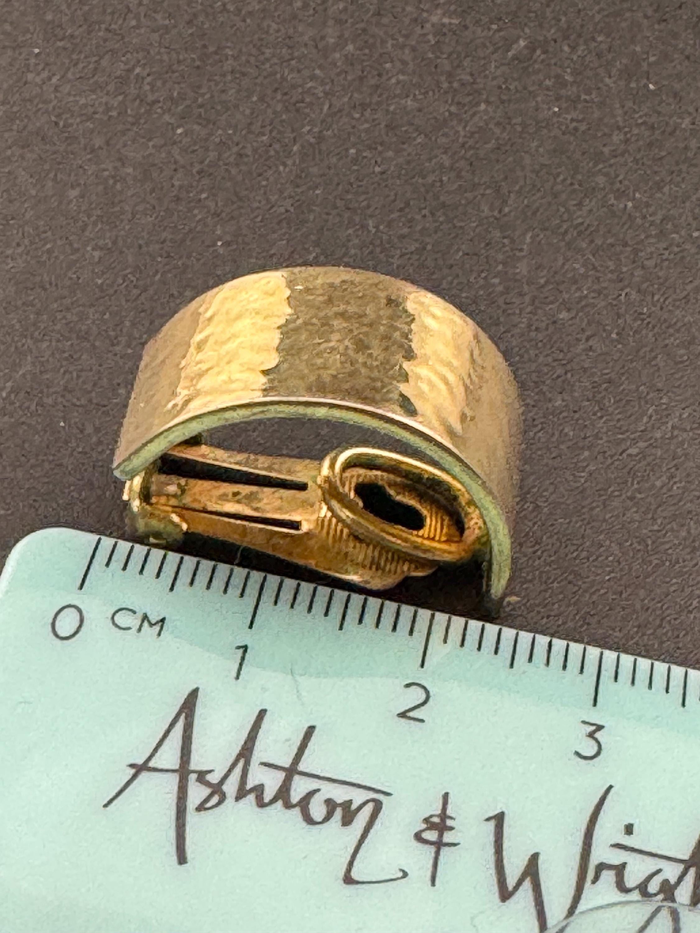 Signed GROSSE Vintage high sheen gold tone half hoop clip on earrings maker for Christian Dior high end designer