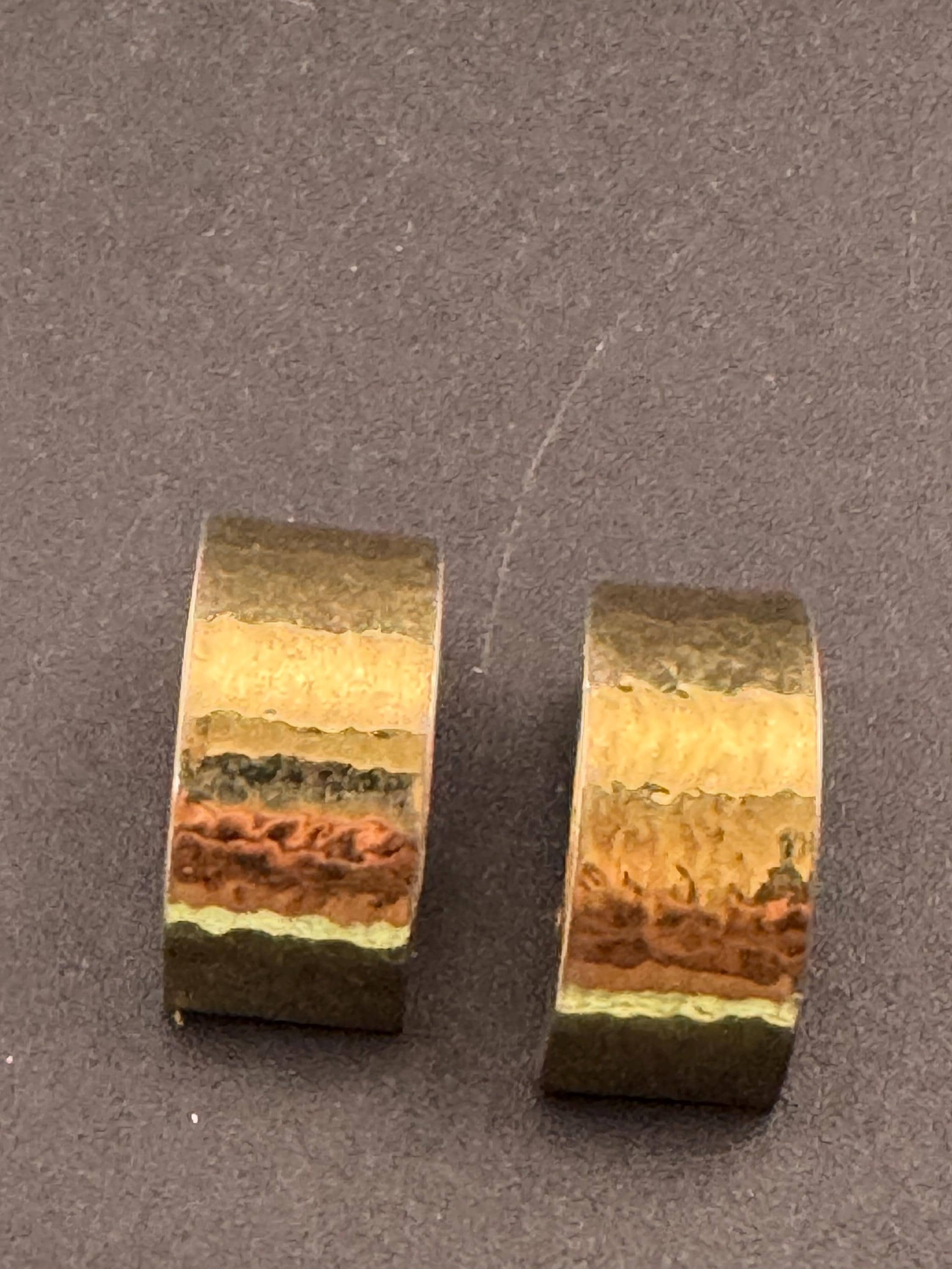Signed GROSSE Vintage high sheen gold tone half hoop clip on earrings maker for Christian Dior high end designer