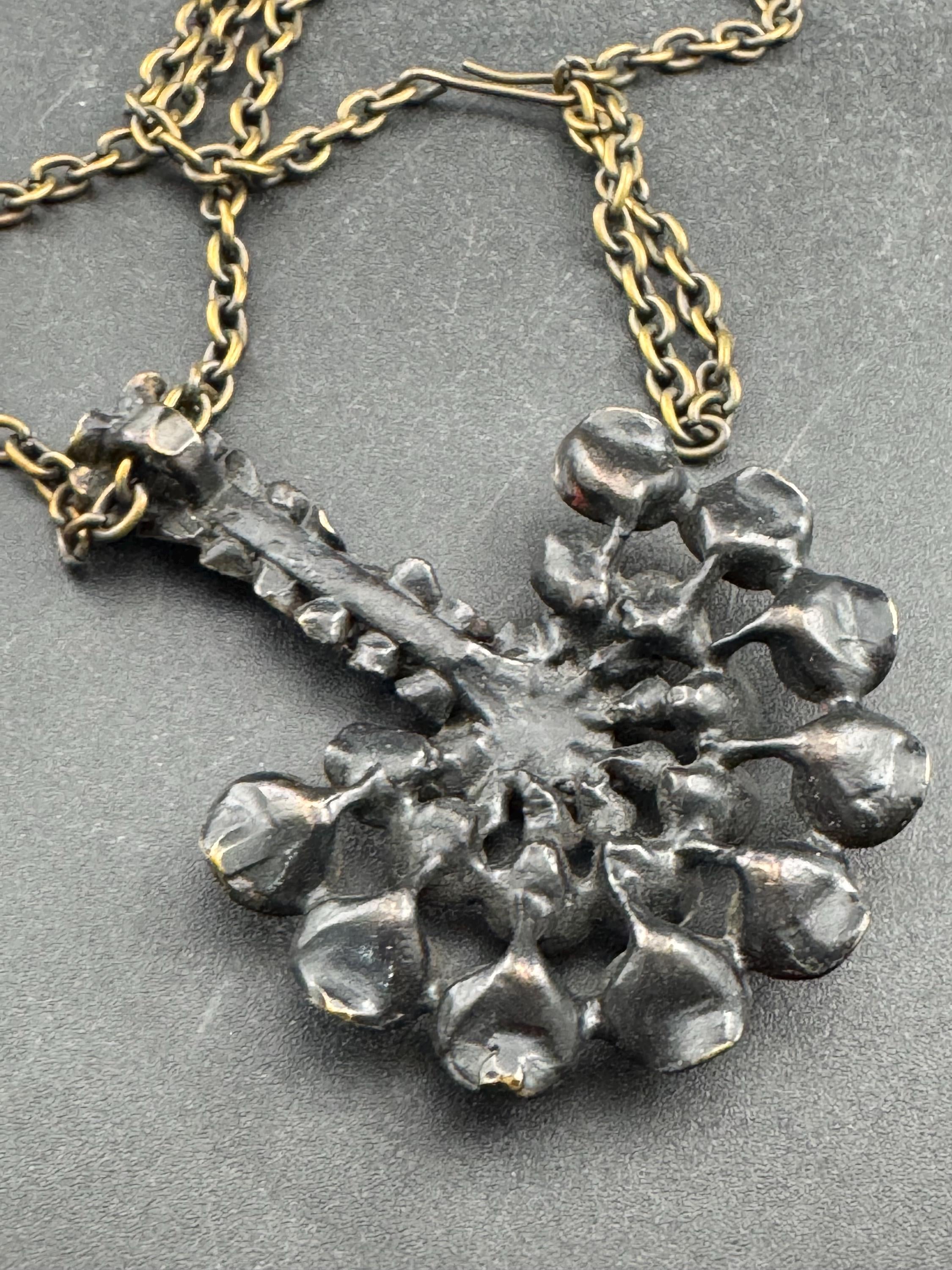 Vintage Bronze Reindeer Moss Jewelry Set: Hannu Ikonen Valo Koru, Finland