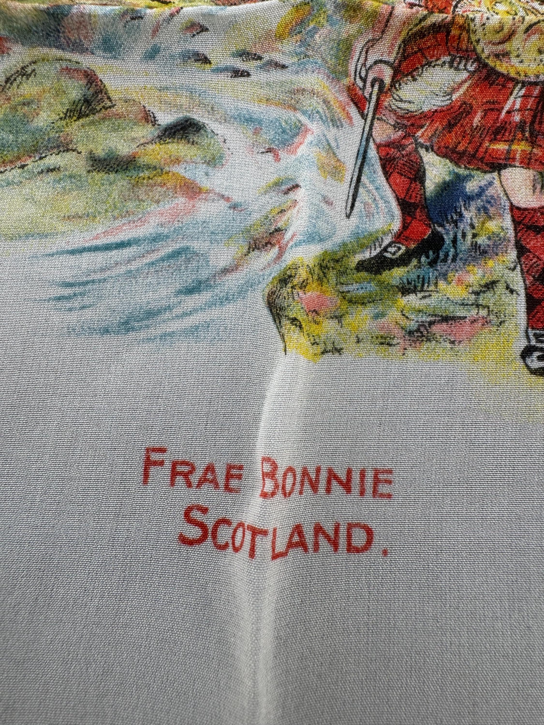 Vintage frae bonnie Scotland  traditional scottish tartan  Handkerchief Hanky Hankie crepe