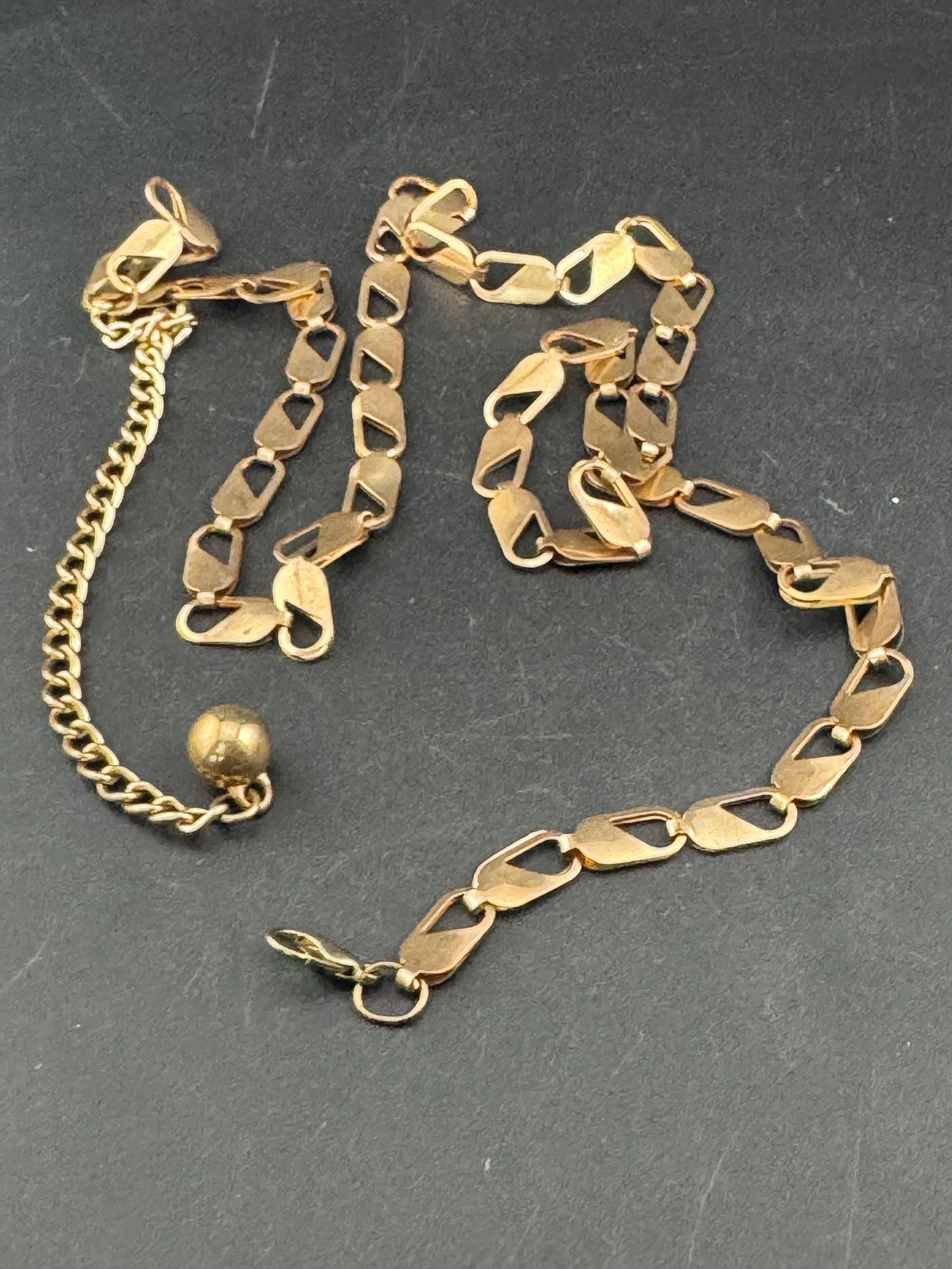 Vintage lightweight dark copper gold tone skinny chain link belt 80-94cm