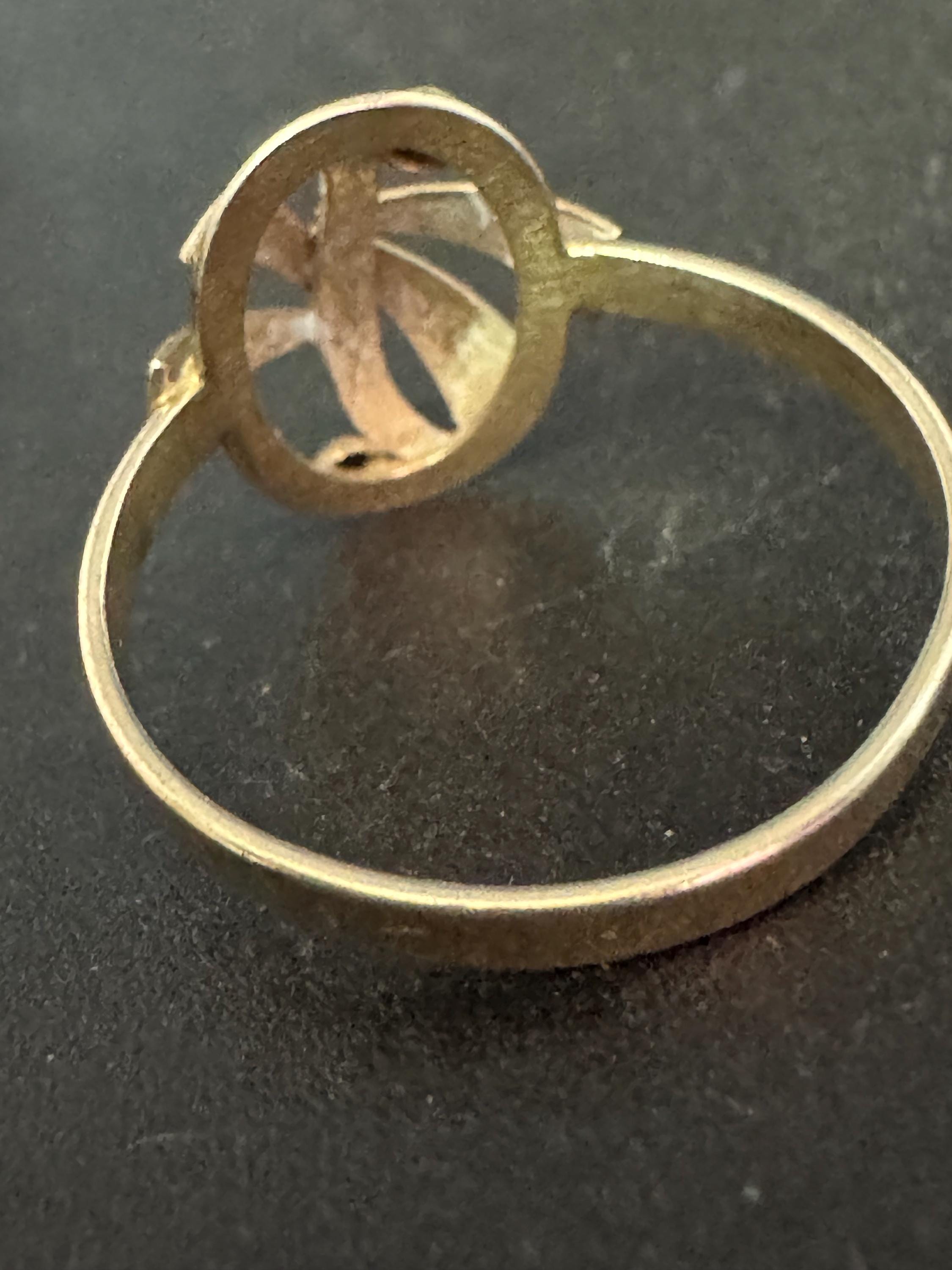 Size P Vintage dainty 925 sterling silver ladies modernist dress ring 1.5 grams