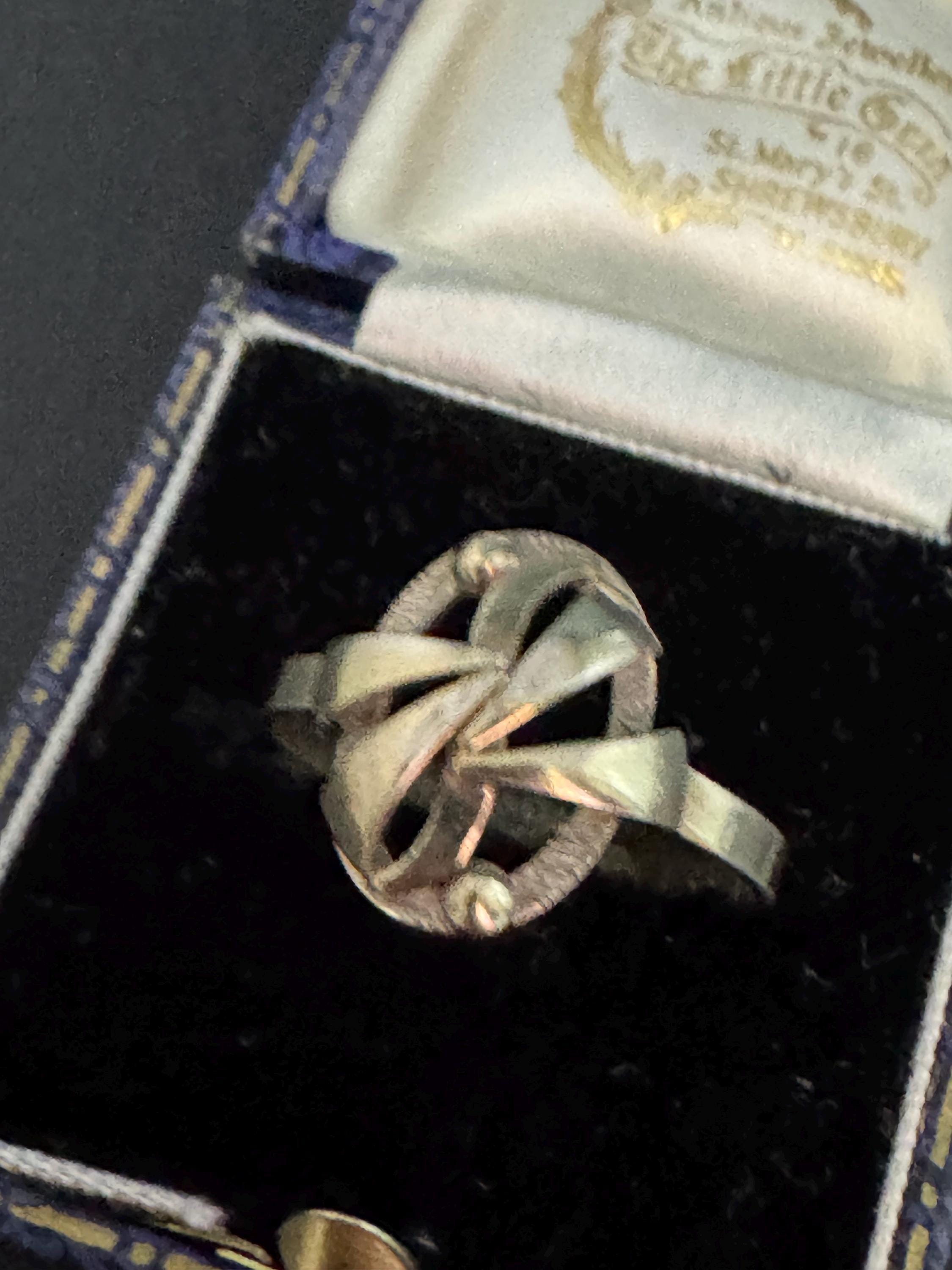 Size P Vintage dainty 925 sterling silver ladies modernist dress ring 1.5 grams