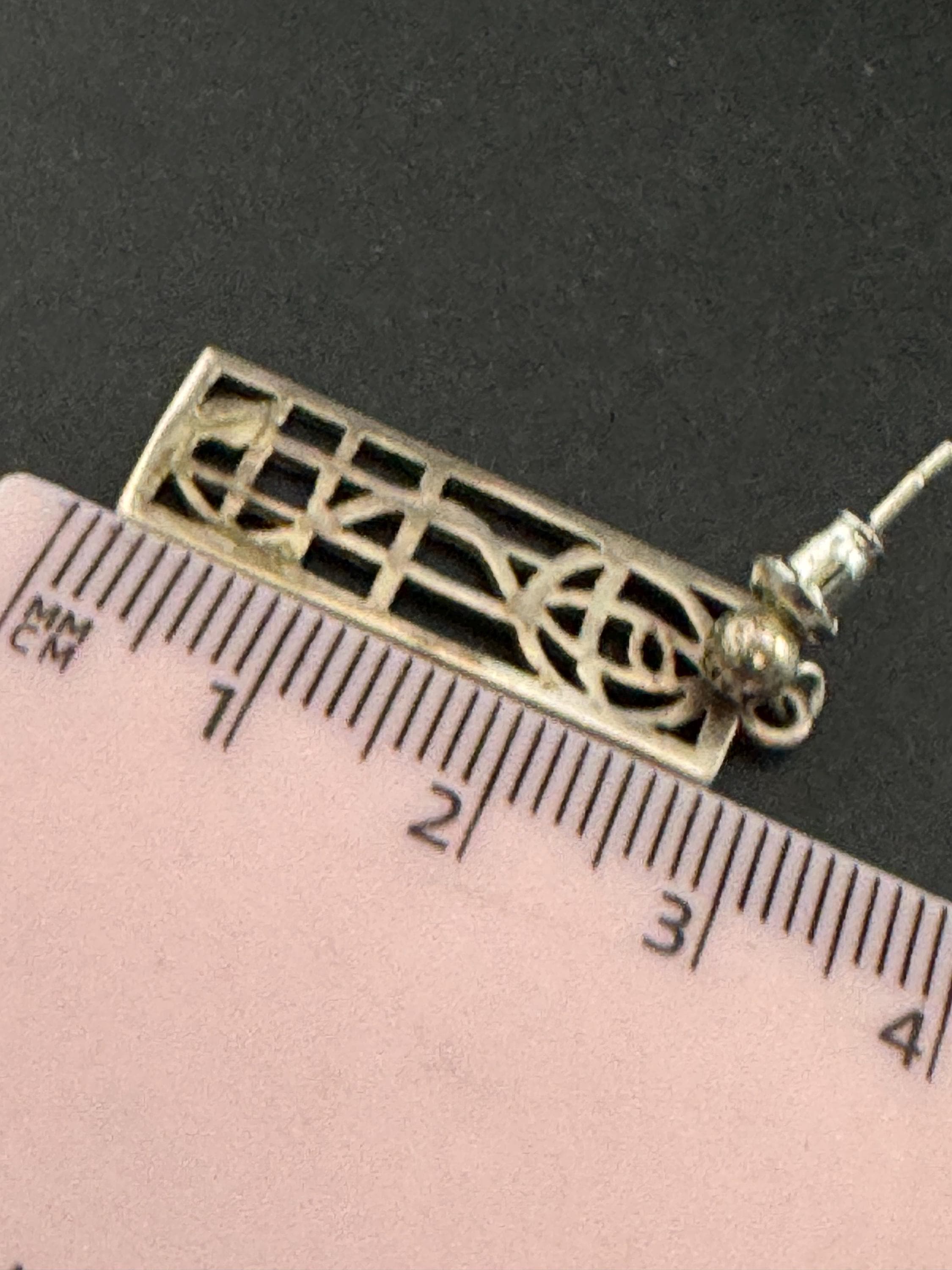 Vintage Sterling Silver Dangle Earrings: Arts & Crafts, London Hallmarks