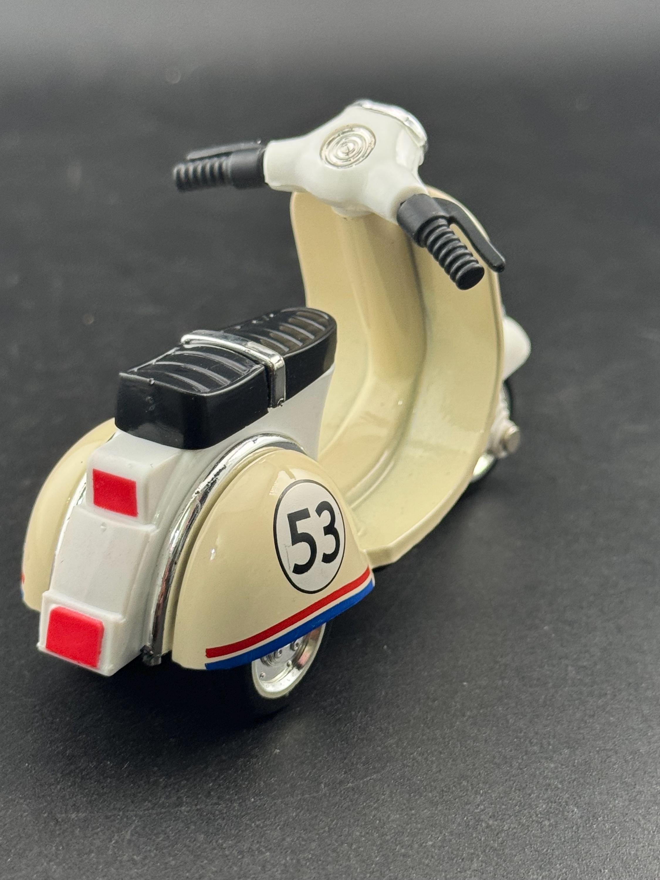 Beige Scooter Cake Topper: italian Motorbike Toy