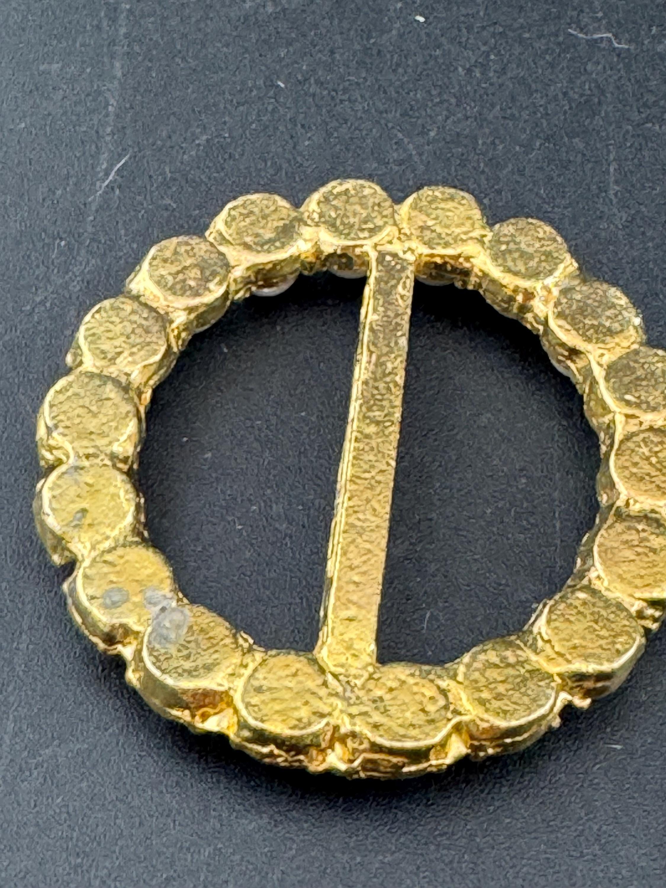 vintage gold tone 4cm beaded pearl ladies belt buckle, dressmaking sewing haberdashery