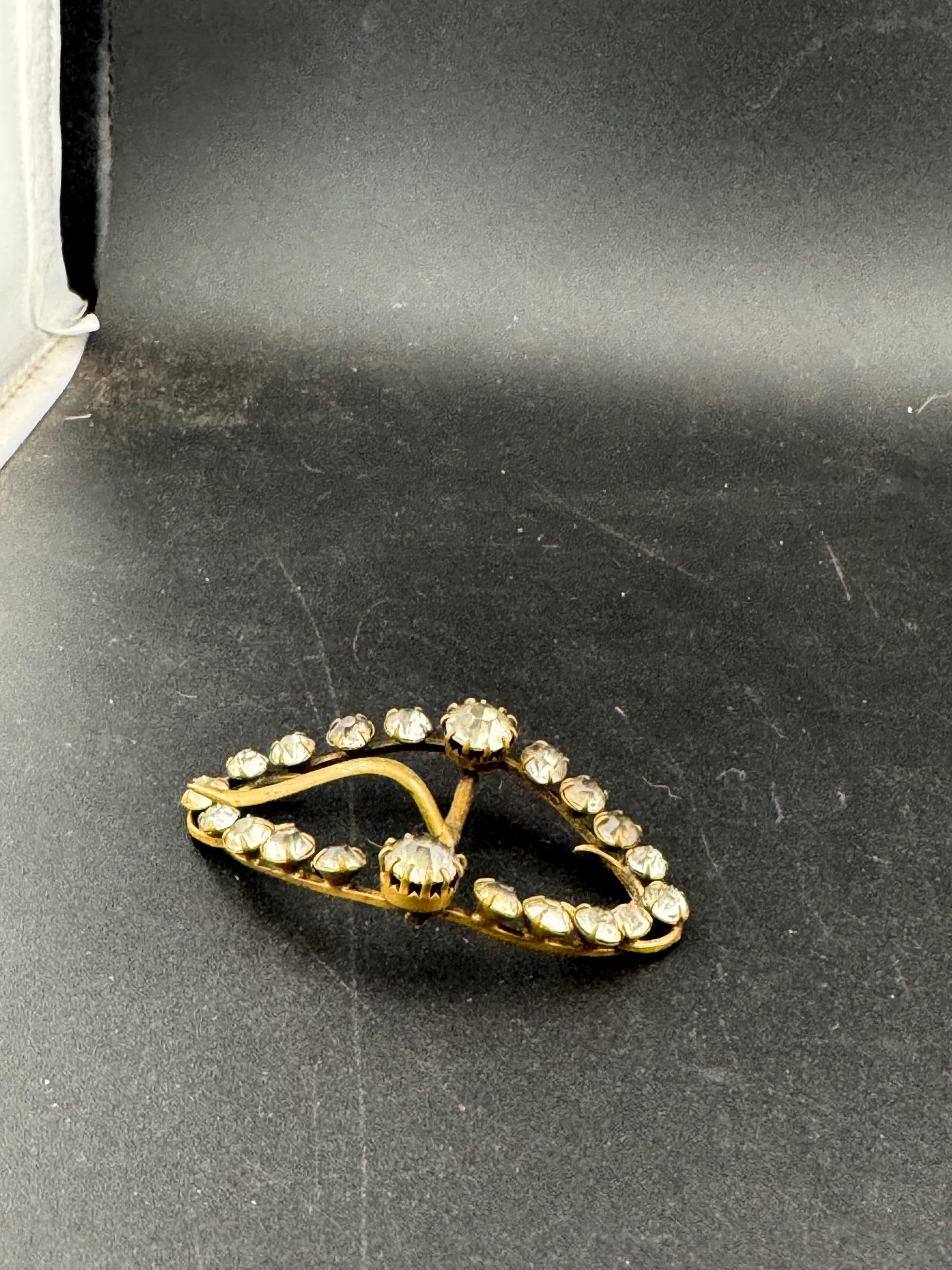 6cm vintage oval Clear Glass Diamanté Belt Buckle one prong