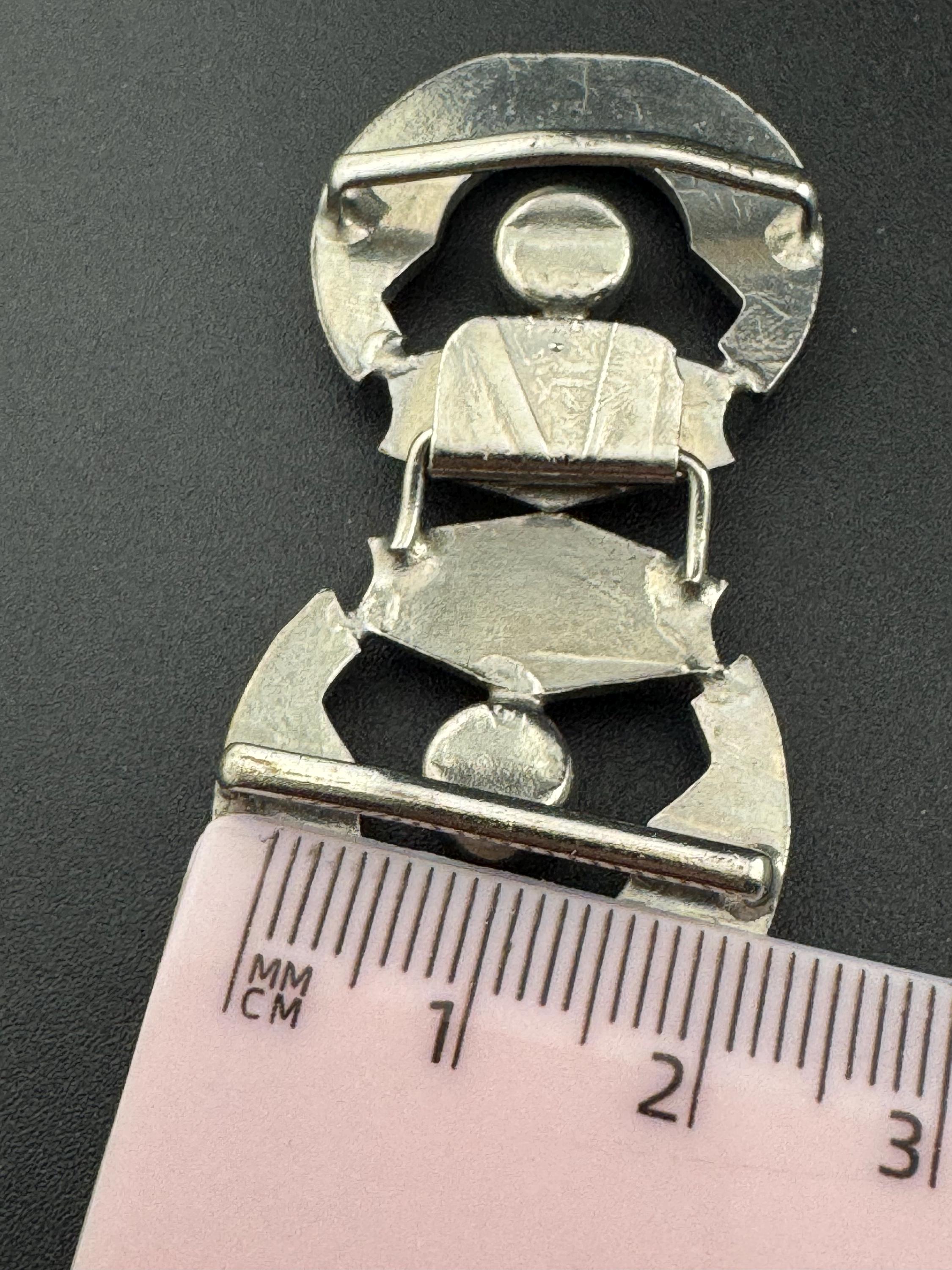 Antique 5cm Czech Art Deco 1920s 1930s wide double 2 part Glass Diamante Belt Buckle paste rhinestone  Bridal Wedding Sash Adornment Fitting