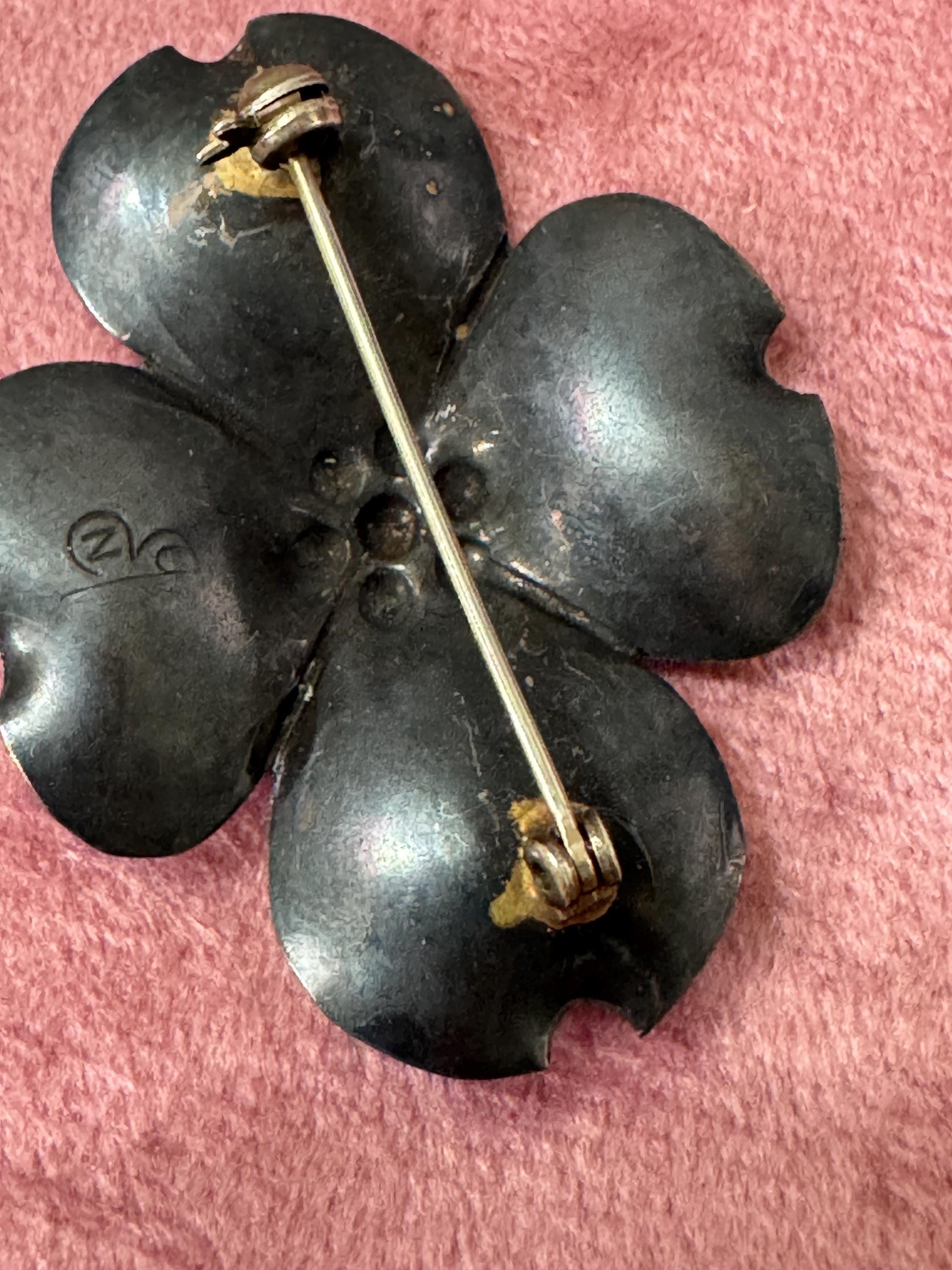 Vintage Stuart NYE Copper Dogwood Blossom Brooch Pin signed