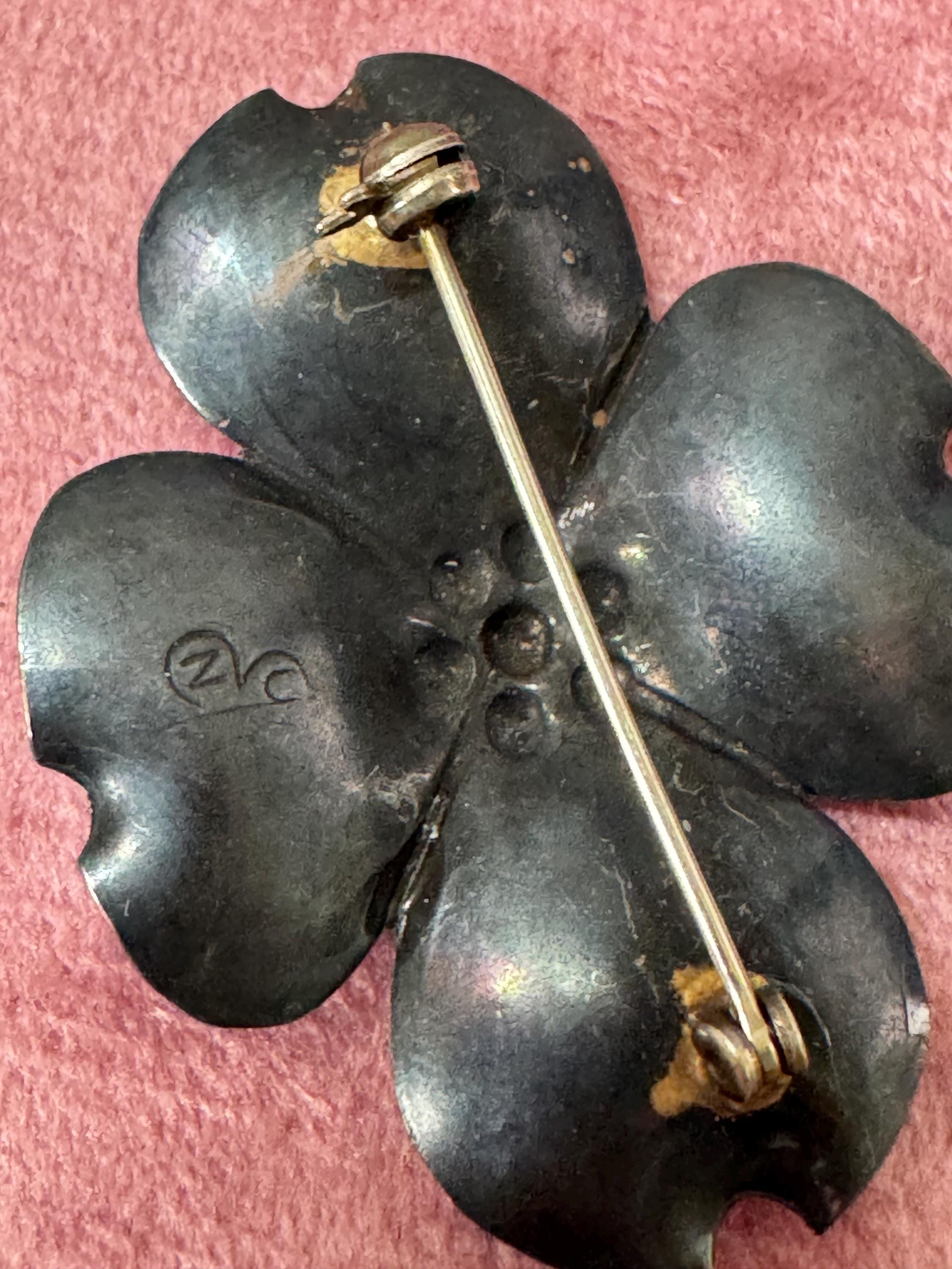 Vintage Stuart NYE Copper Dogwood Blossom Brooch Pin signed