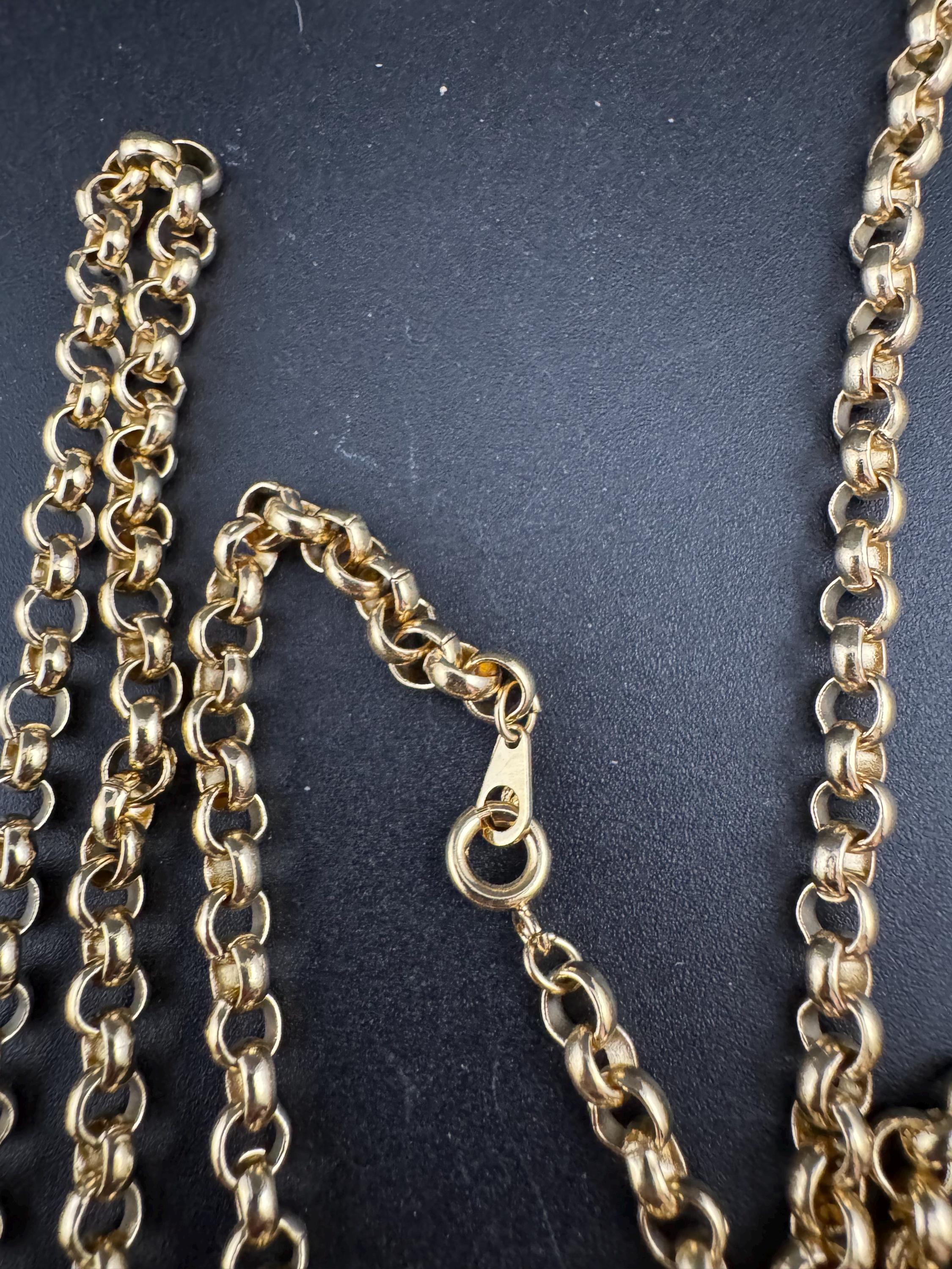 Vintage 80s Gold Plated Belcher Chain Necklace: 120cm Long