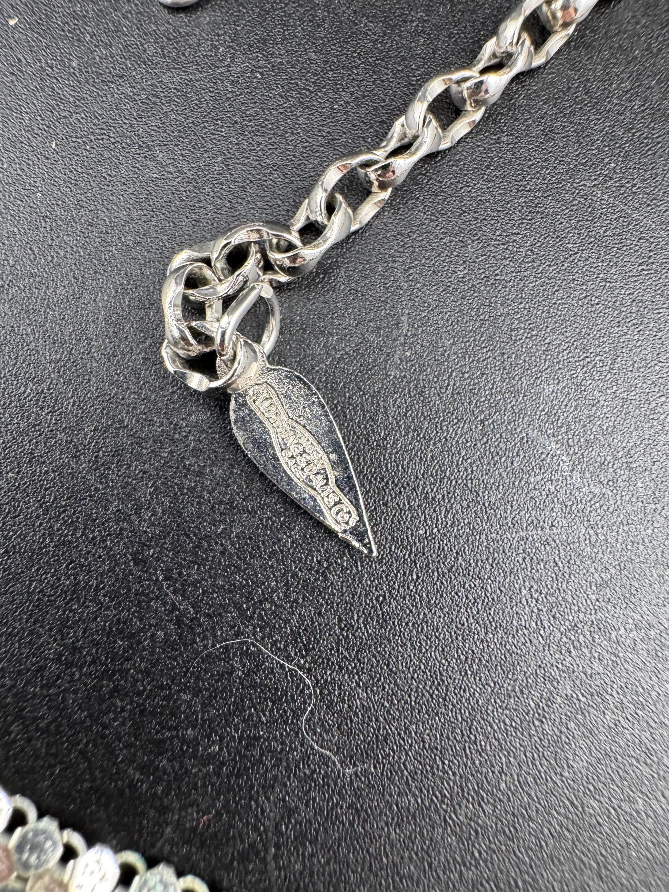 Signed whiting and Davis vintage silver plated mesh choker bib necklace