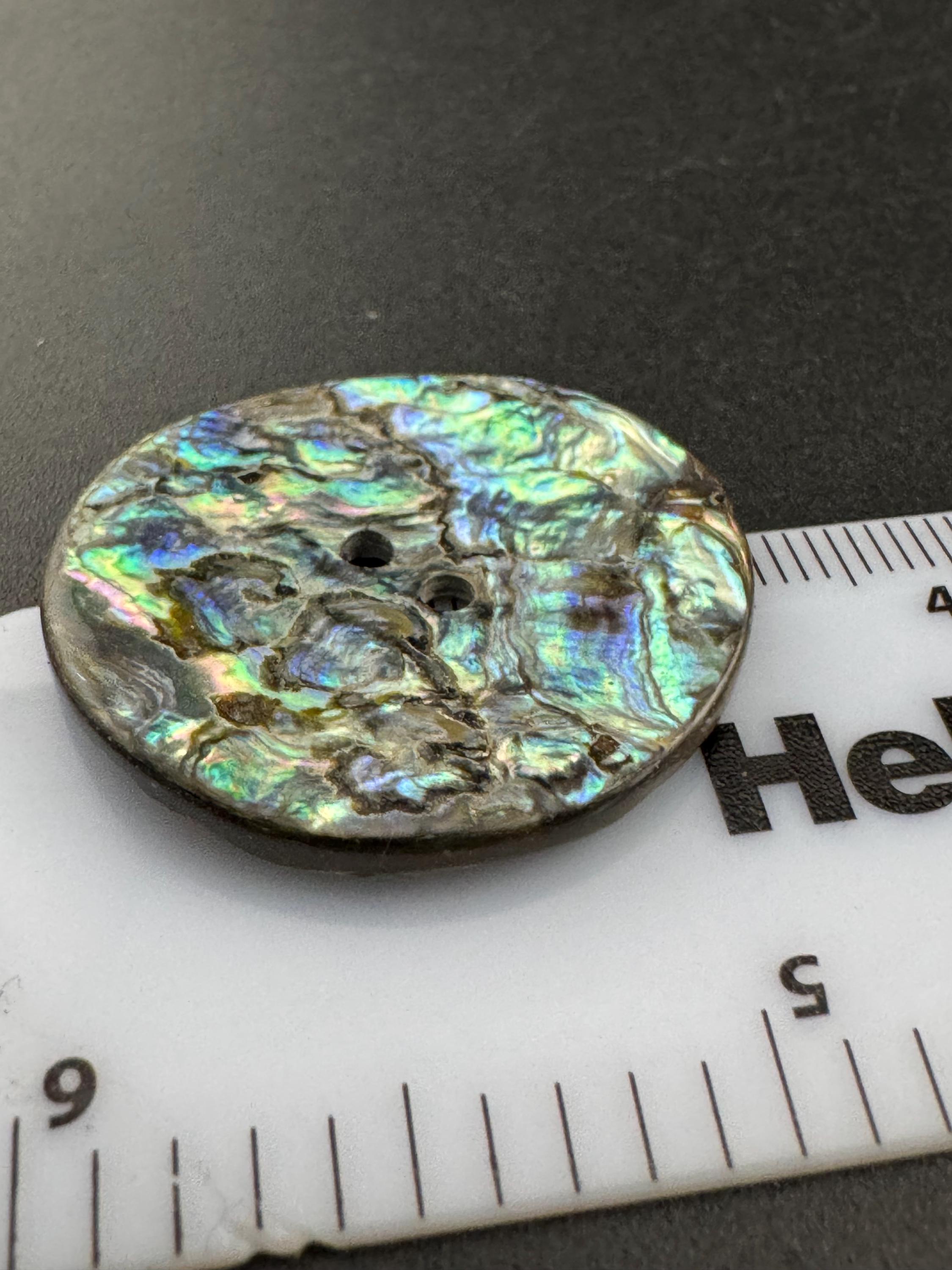 1 x 30mm natural abalone shell thick round natural MOP Mother of Pearl Button