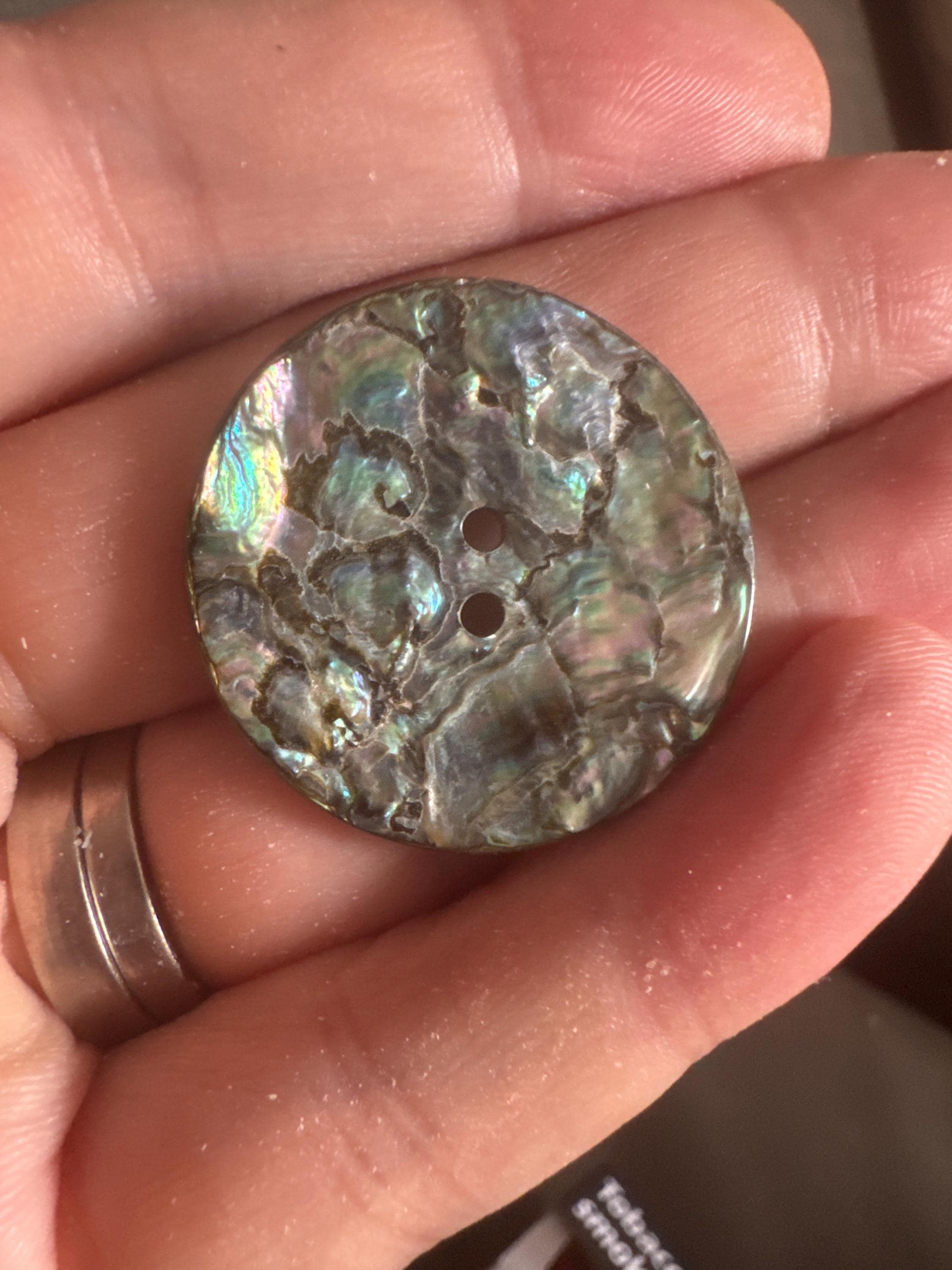 1 x 30mm natural abalone shell thick round natural MOP Mother of Pearl Button