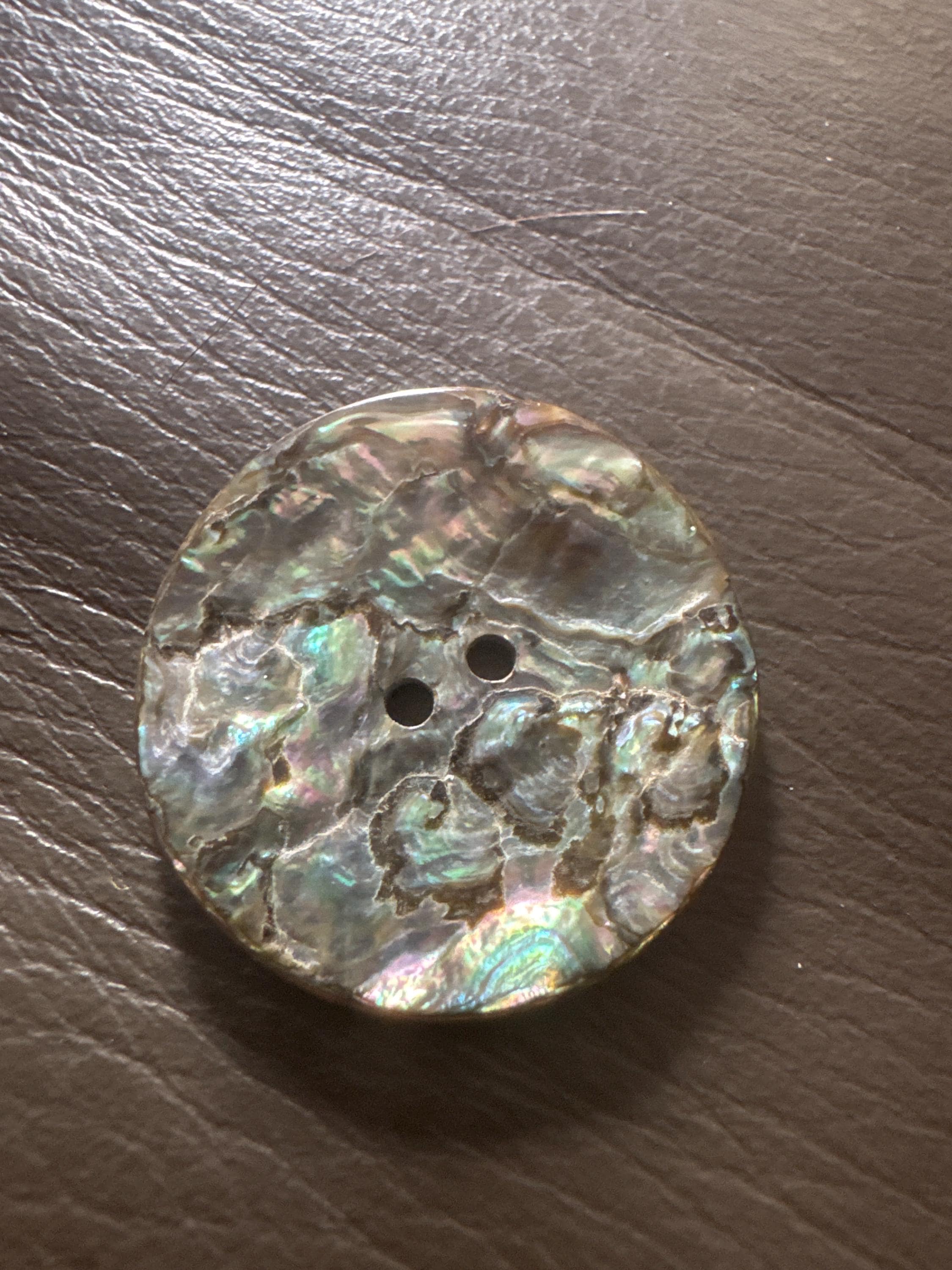 1 x 30mm natural abalone shell thick round natural MOP Mother of Pearl Button