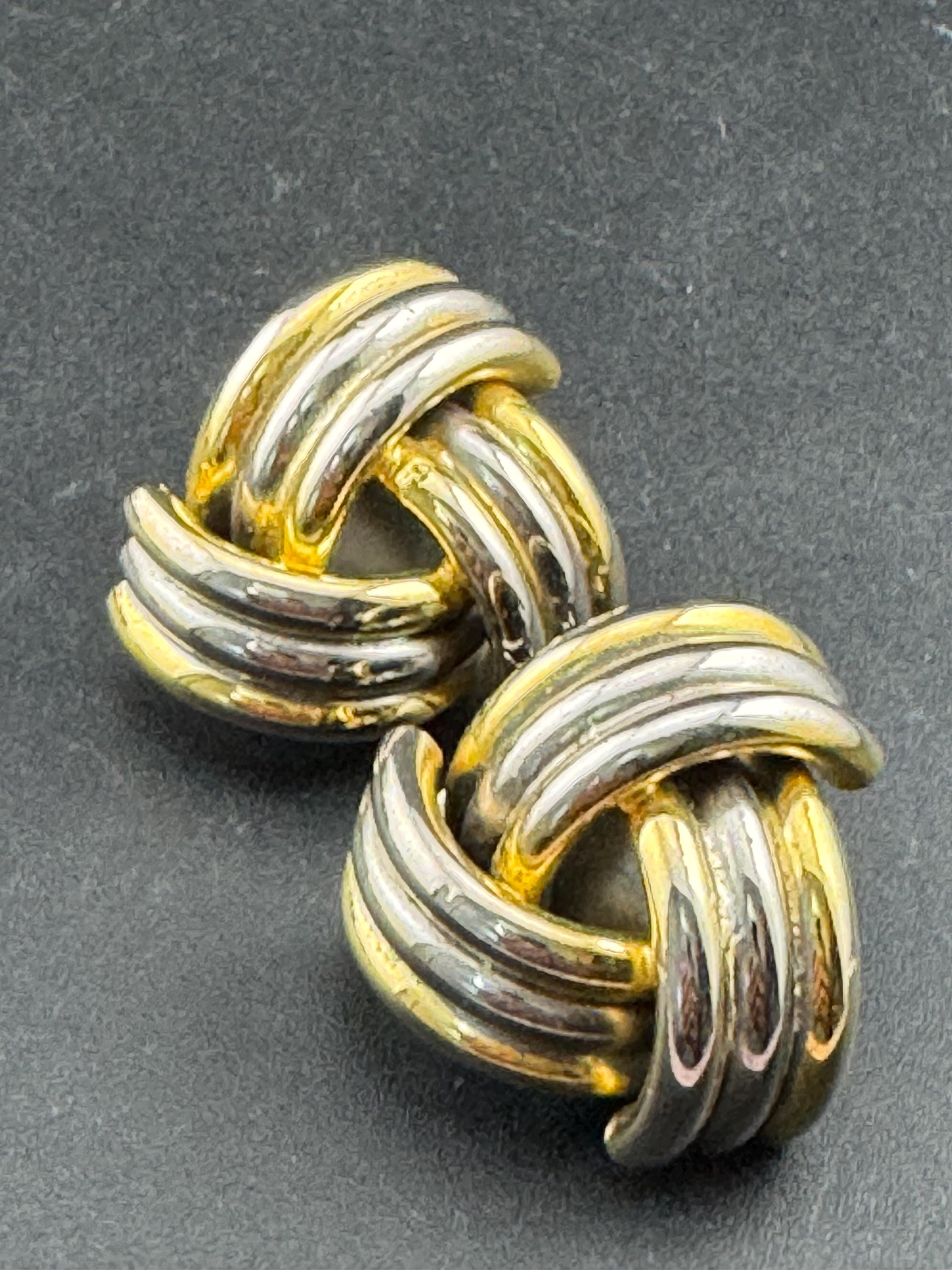 Vintage XL 3cm gold and silver tone tube metal oversized clip on stud earrings