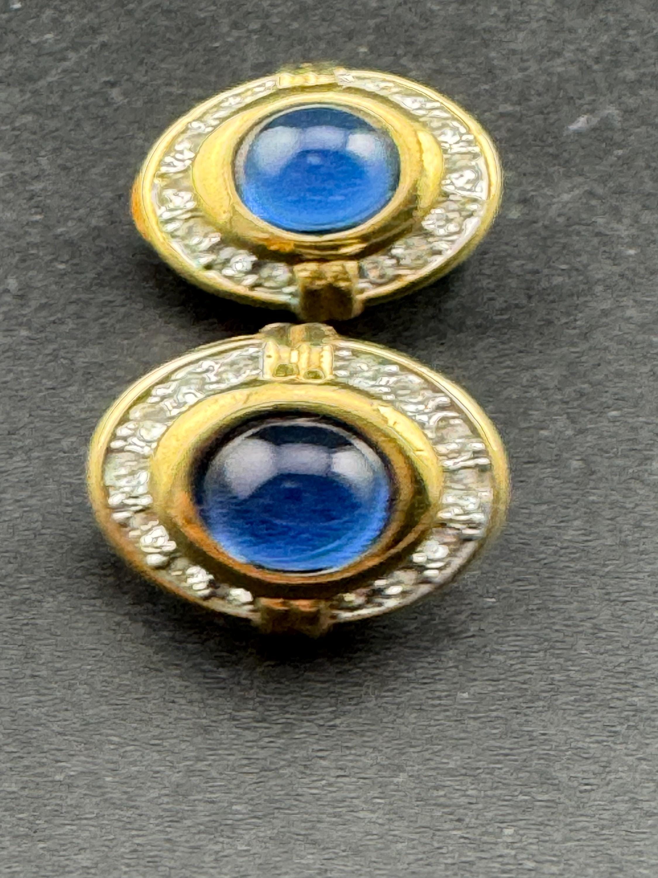 Vintage Oval sapphire clear glass paste gold tone diamanté clip on earrings