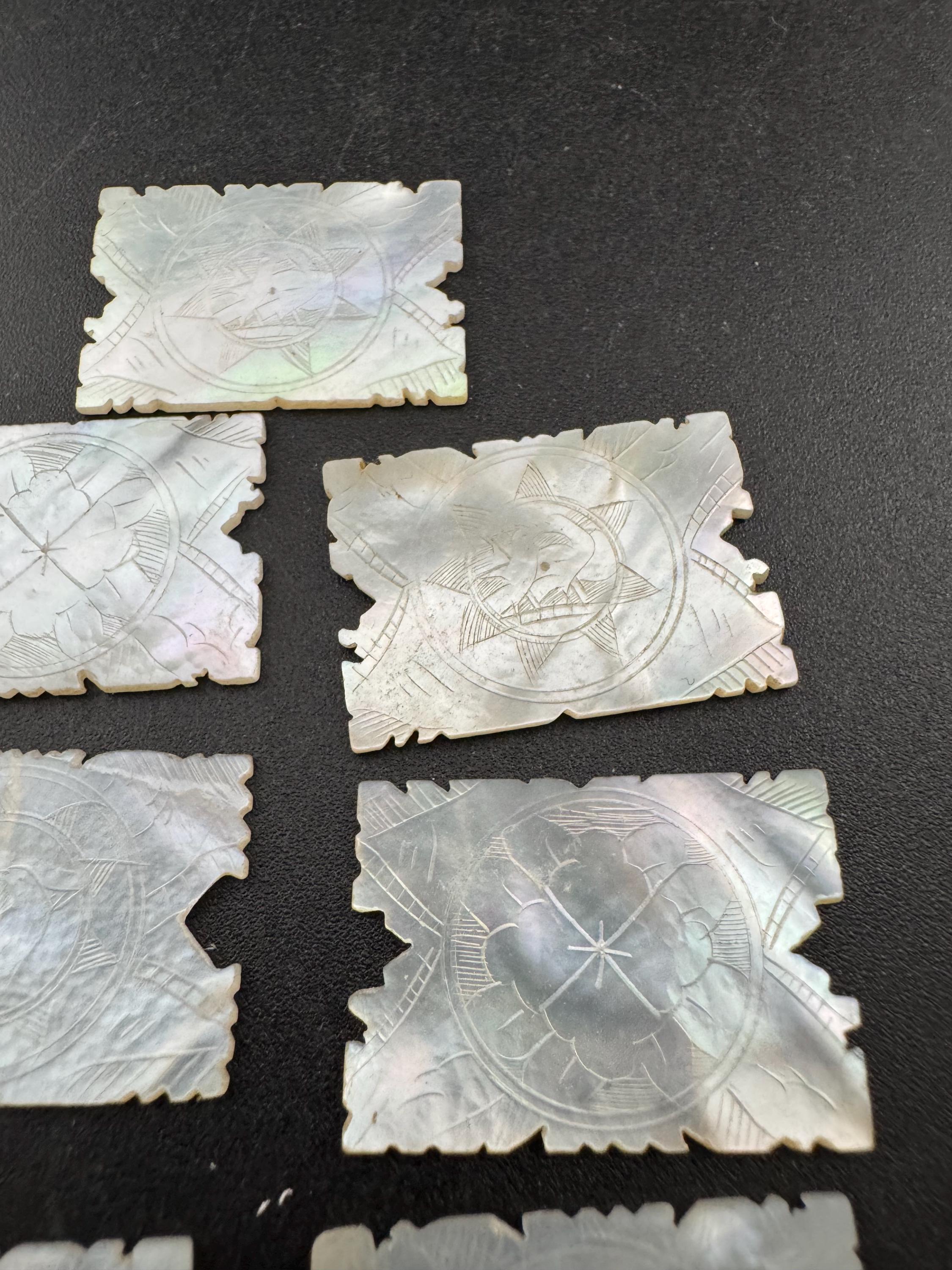 price per piece antique mother of pearl Chinese rectangular gaming counters circa 17-1800s ideal for jewellery upcycle project Quing dynasty