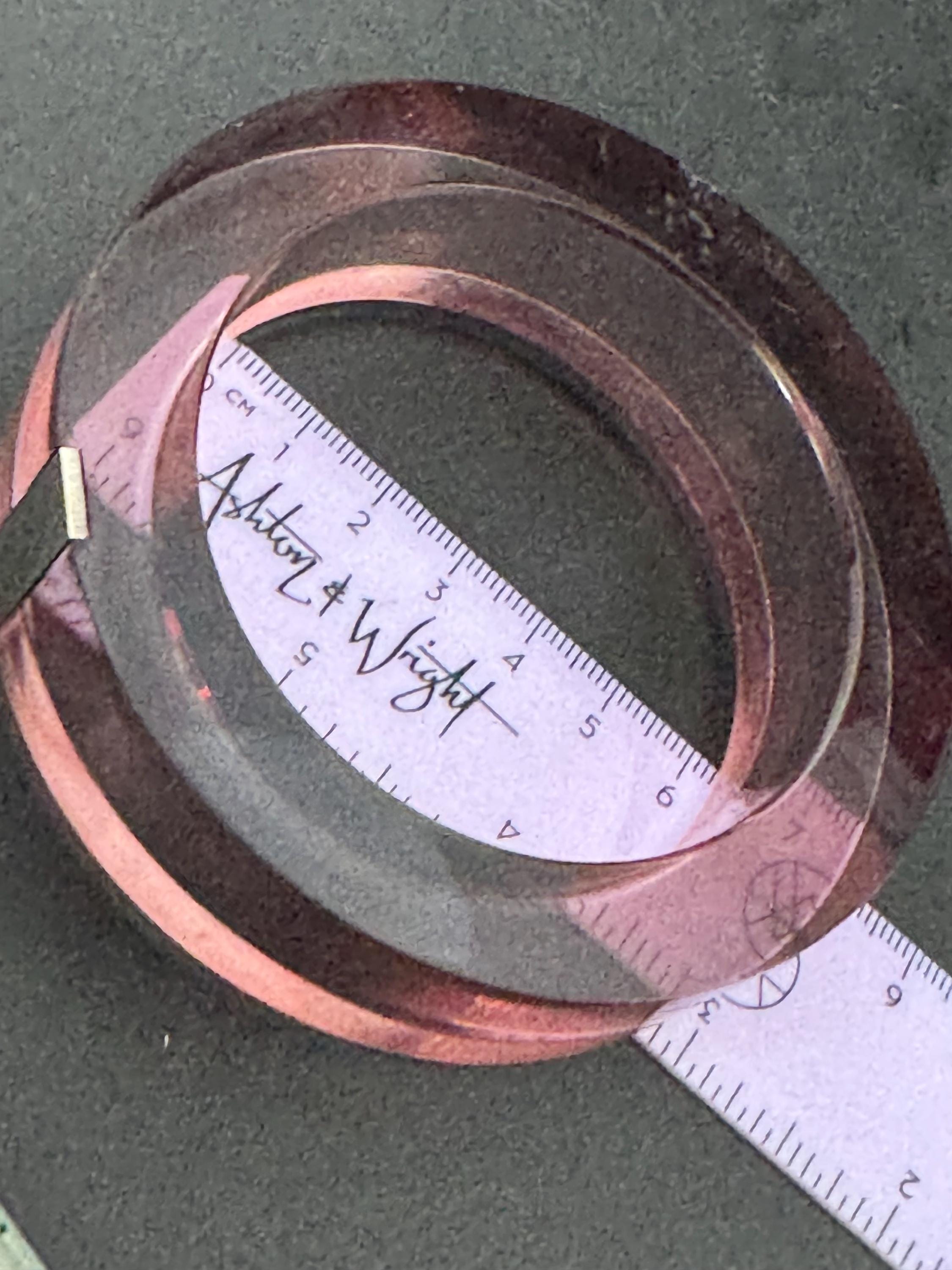 Pink Acrylic Bangle: Sterling Silver Band, Hallmarks - BLOCK Studio