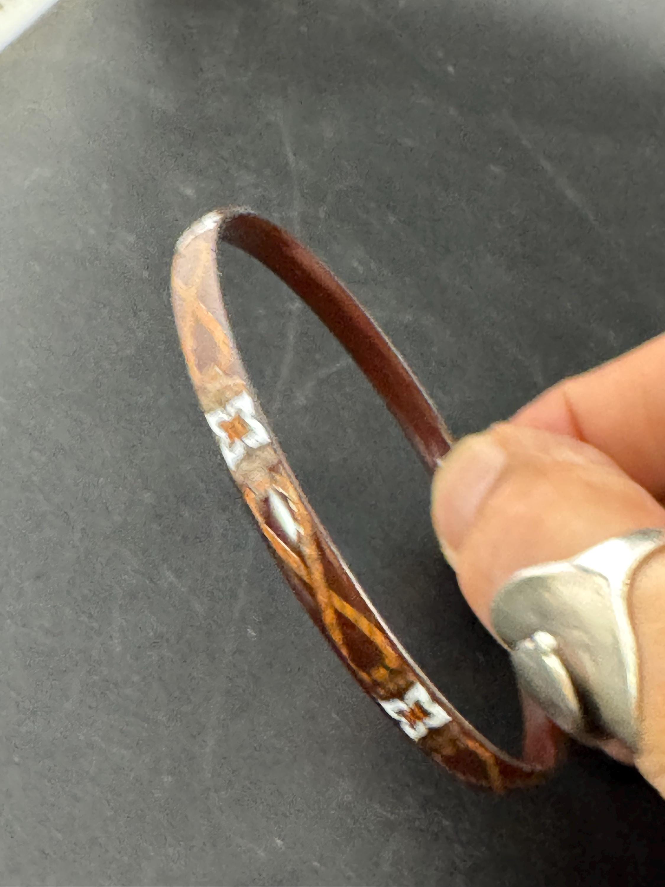 Vintage Michaela Frey Enamel Bangle: Austrian Floral Design