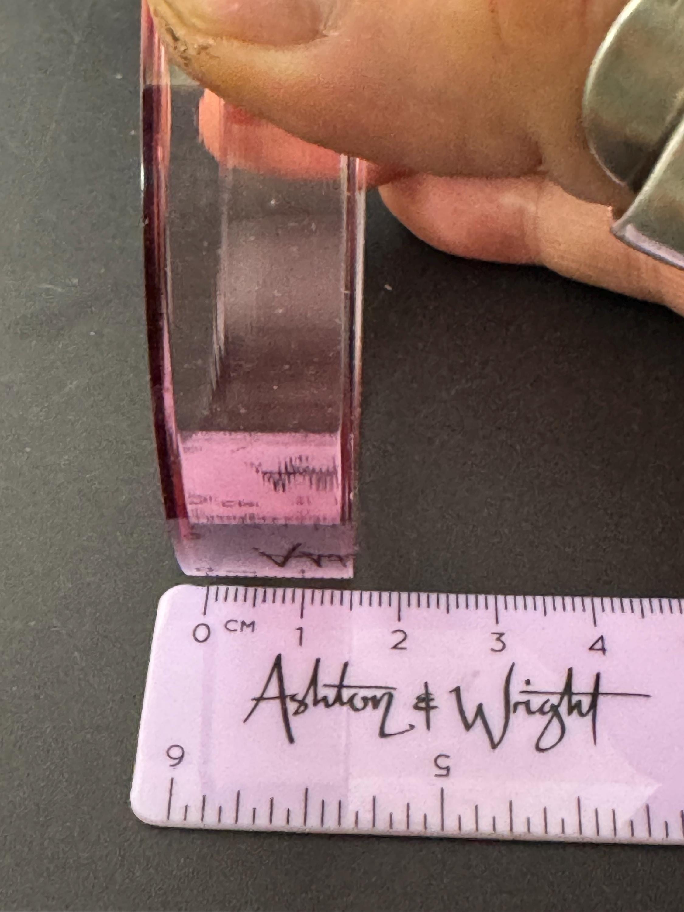 Cornish designer signed BLOCK studio 16mm wide pink acrylic bangle