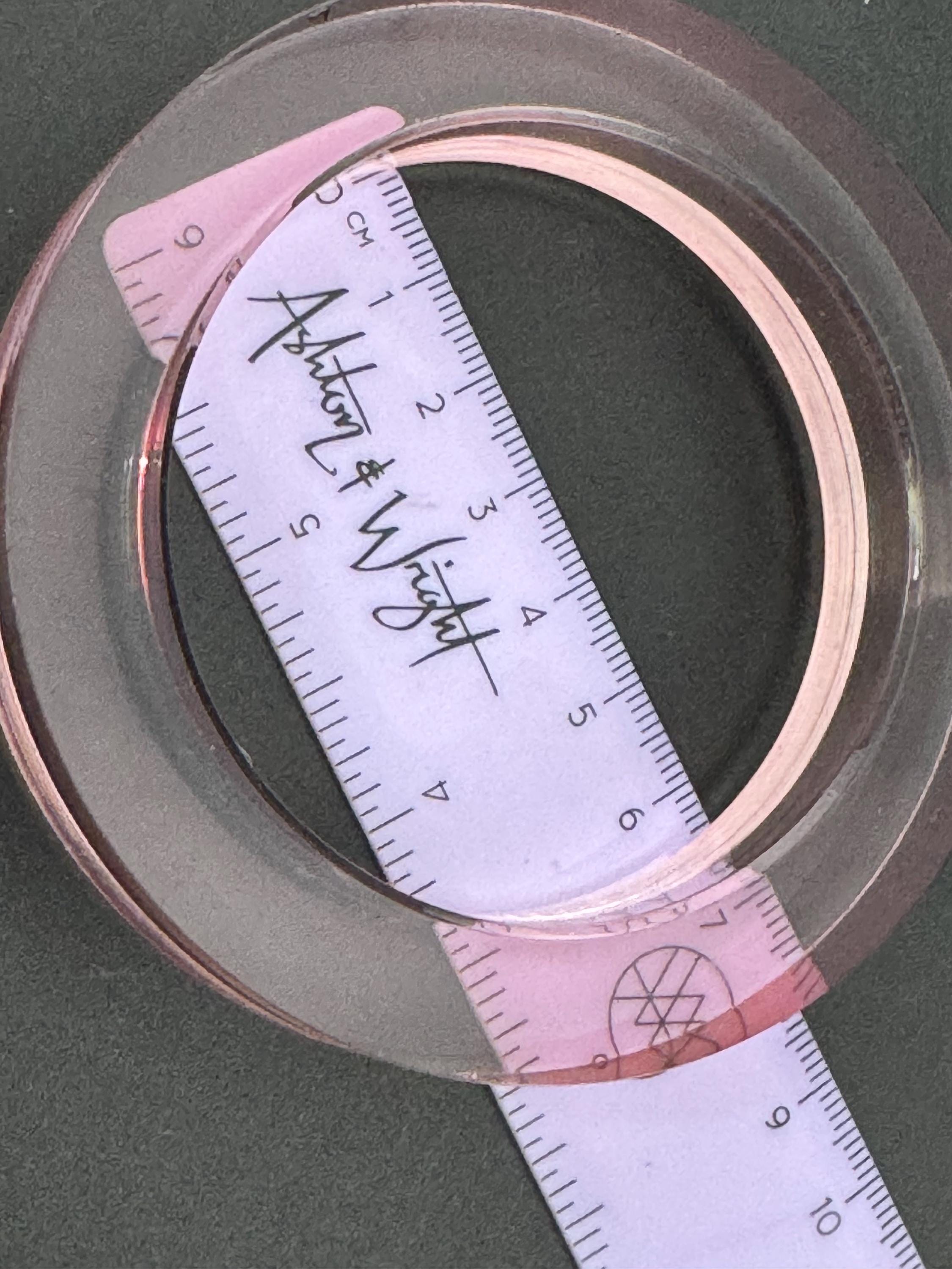 Cornish designer signed BLOCK studio 16mm wide pink acrylic bangle