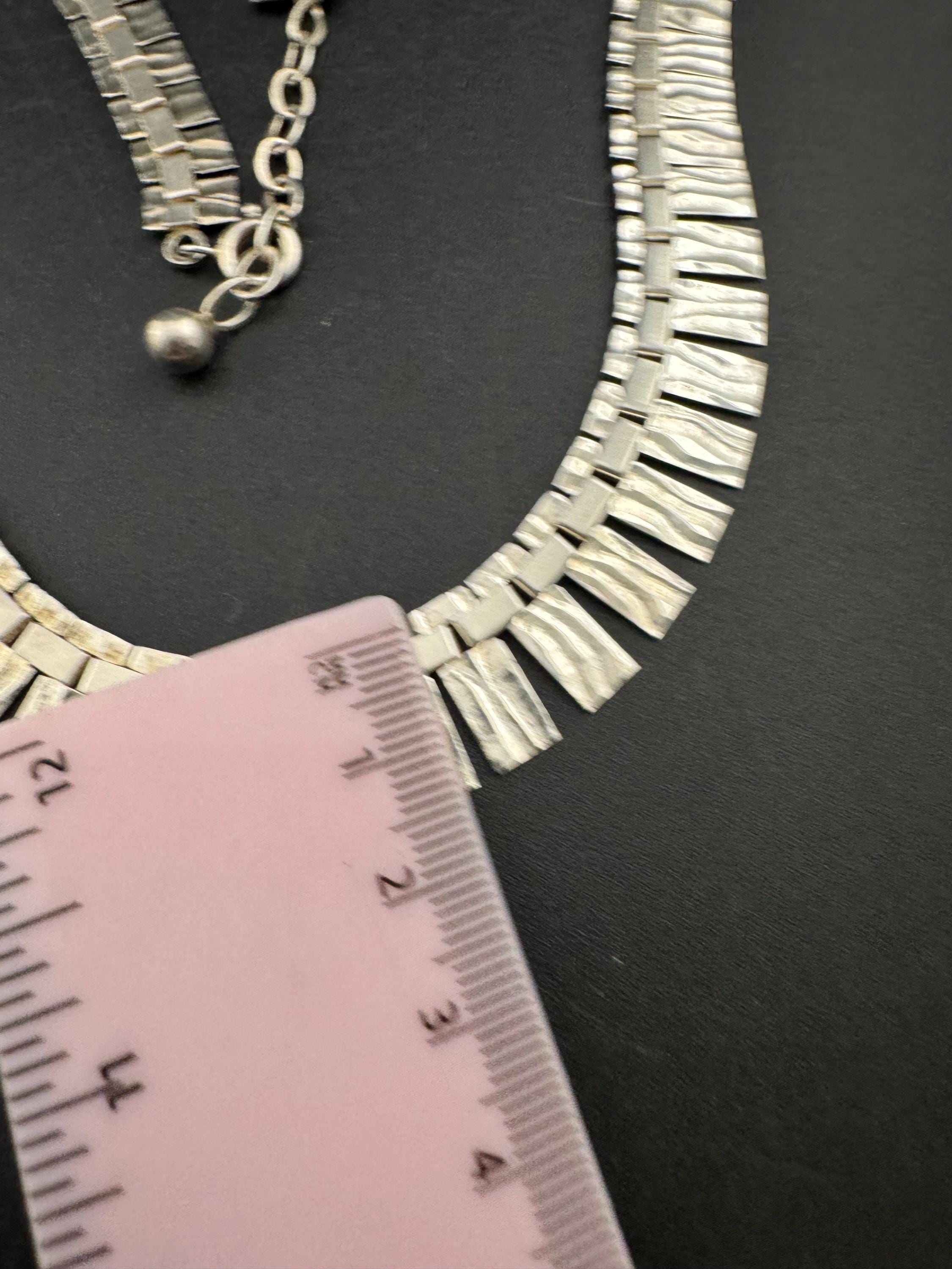 Signed A&D Vintage retro 925 sterling silver Egyptian cleopatra collar necklace 16-18” 33.5 grams