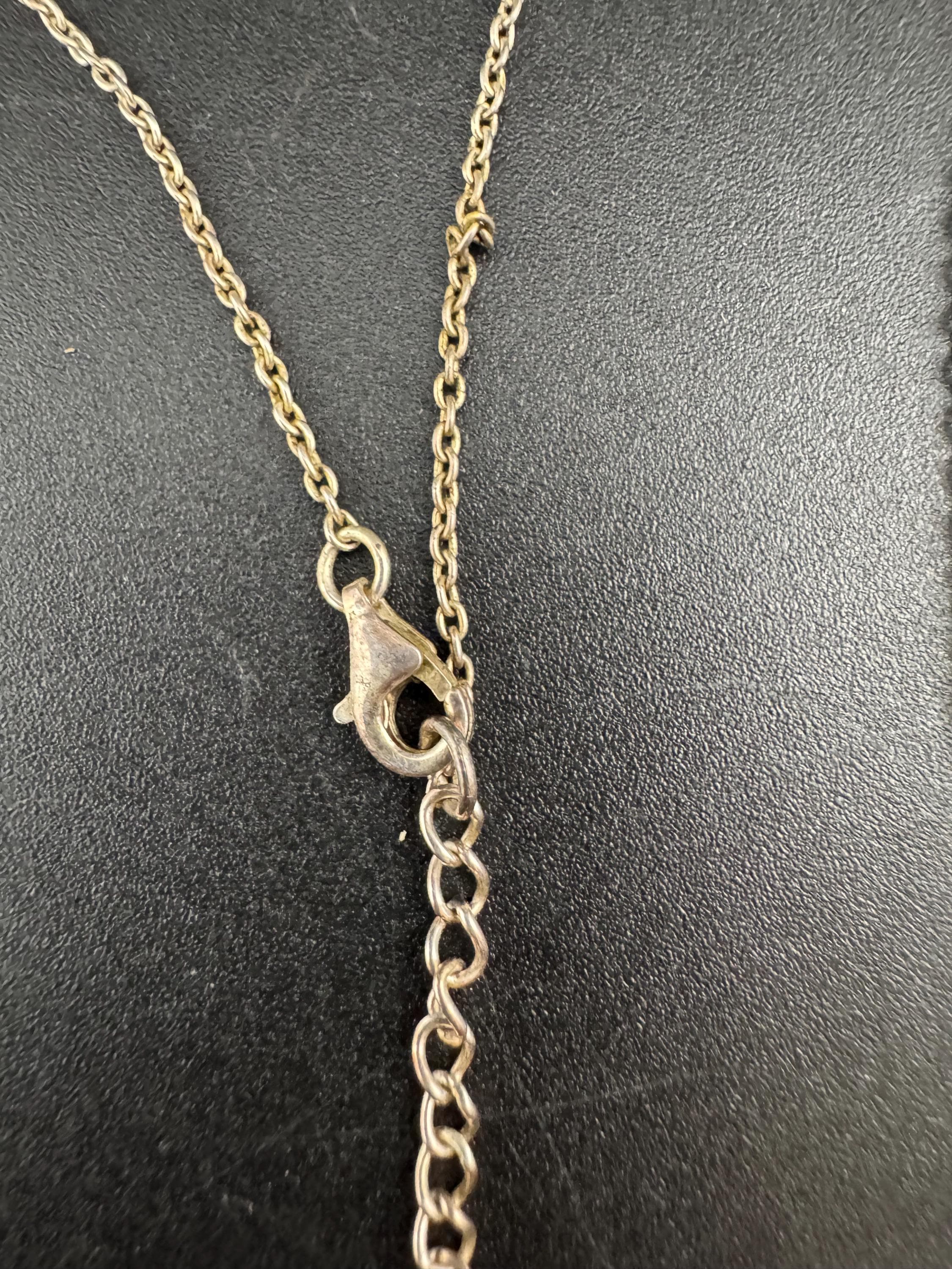 925 sterling silver clear diamanté teardrop water drop pendant chain necklace