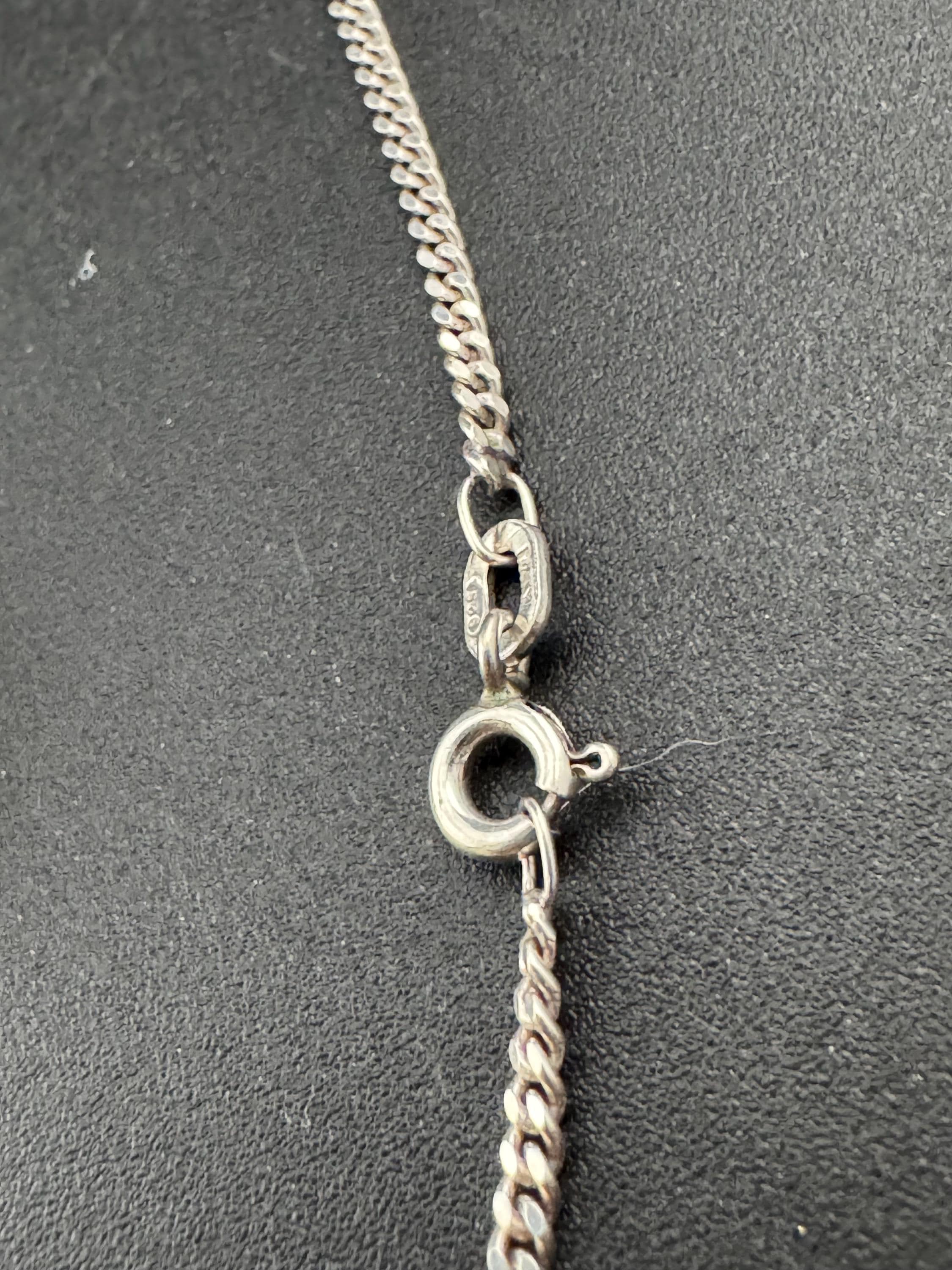 Vintage K&L Sterling Silver Tiger's Eye Pendant Necklace - 1970s