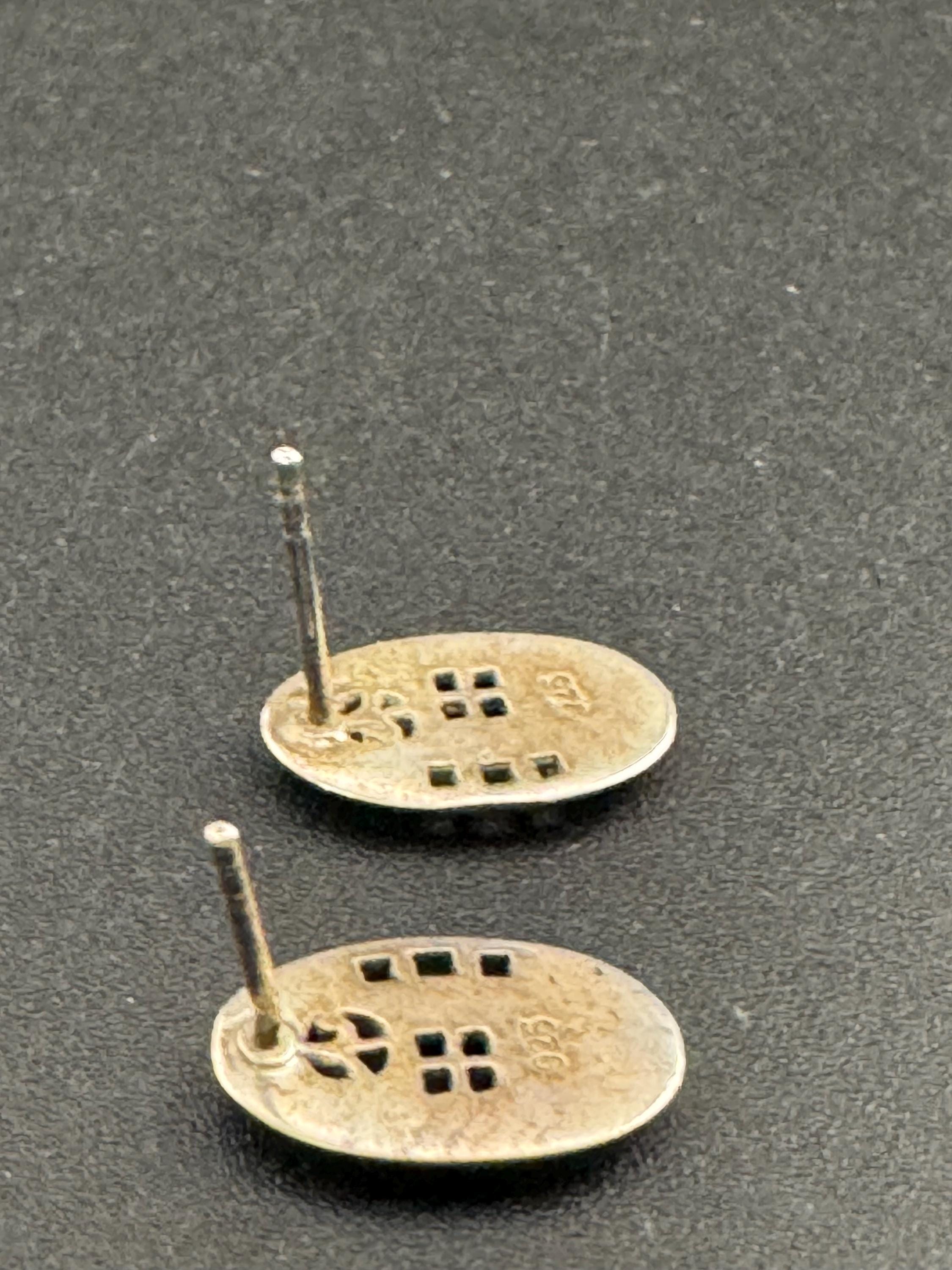 Retro Art nouveau 925 silver rennue nackuntosh style stud earrings