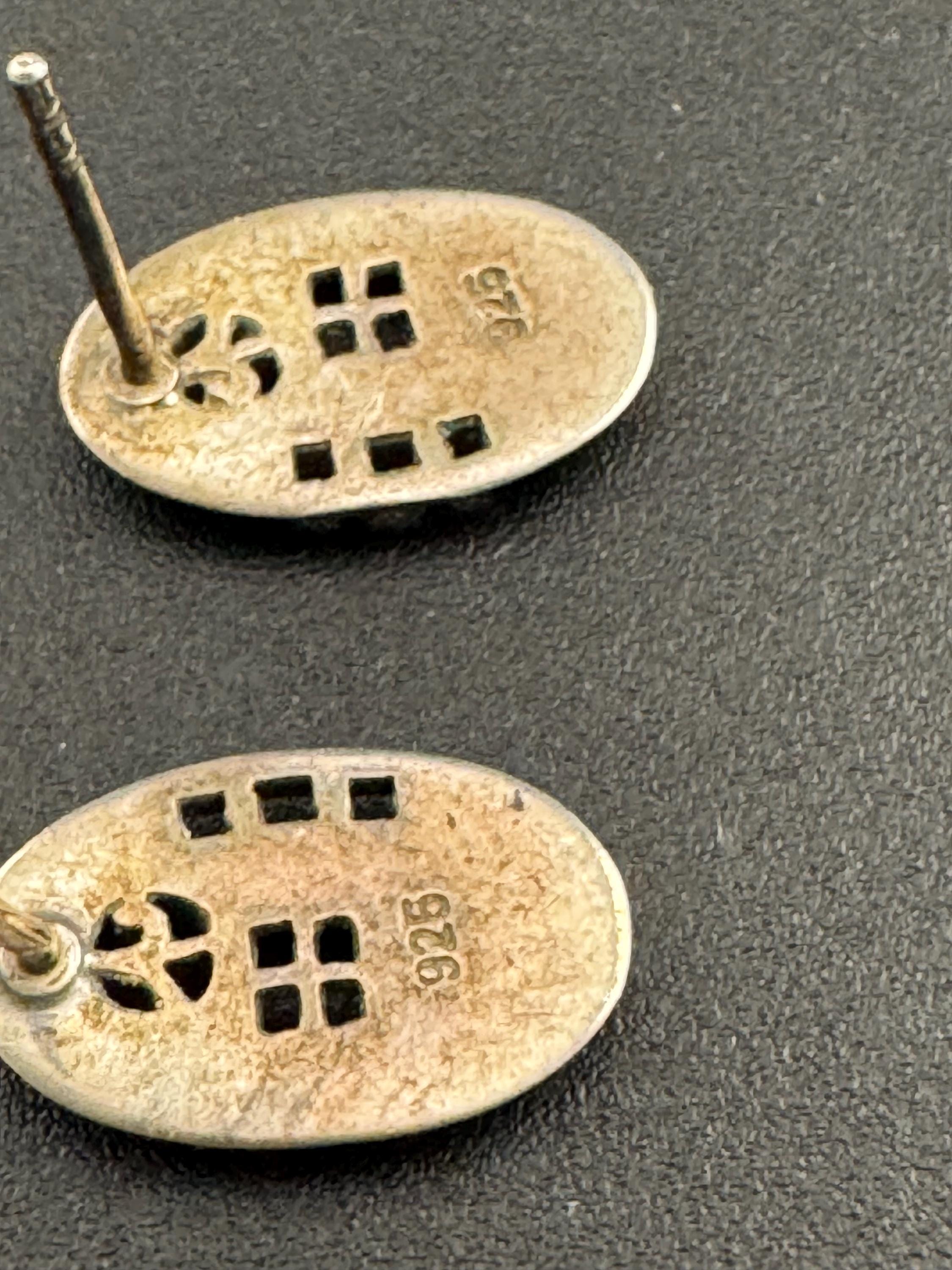 Retro Art nouveau 925 silver rennue nackuntosh style stud earrings
