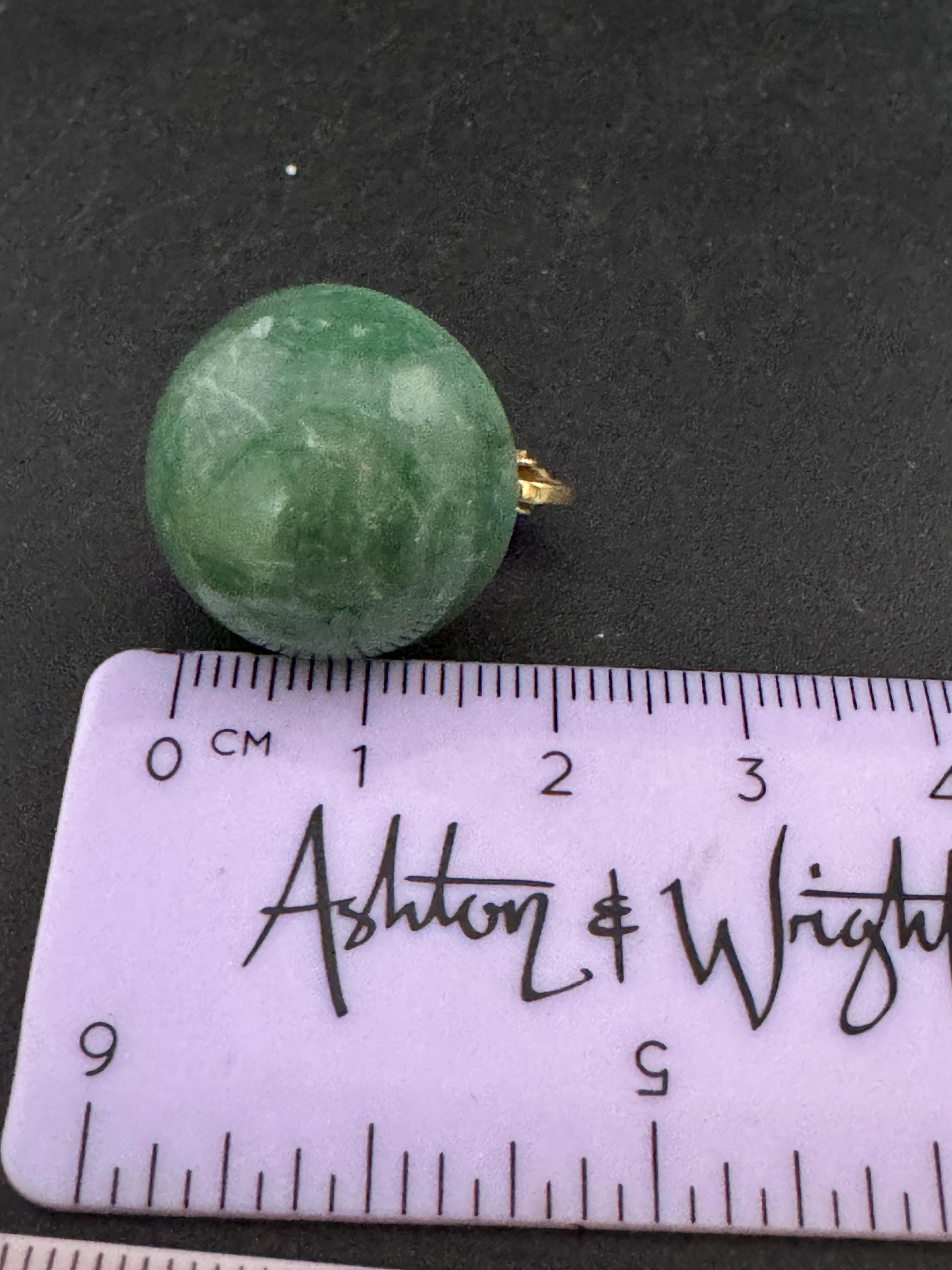 Vintage Hong Kong Plastic teal jade green domed Button Stud clip on earrings
