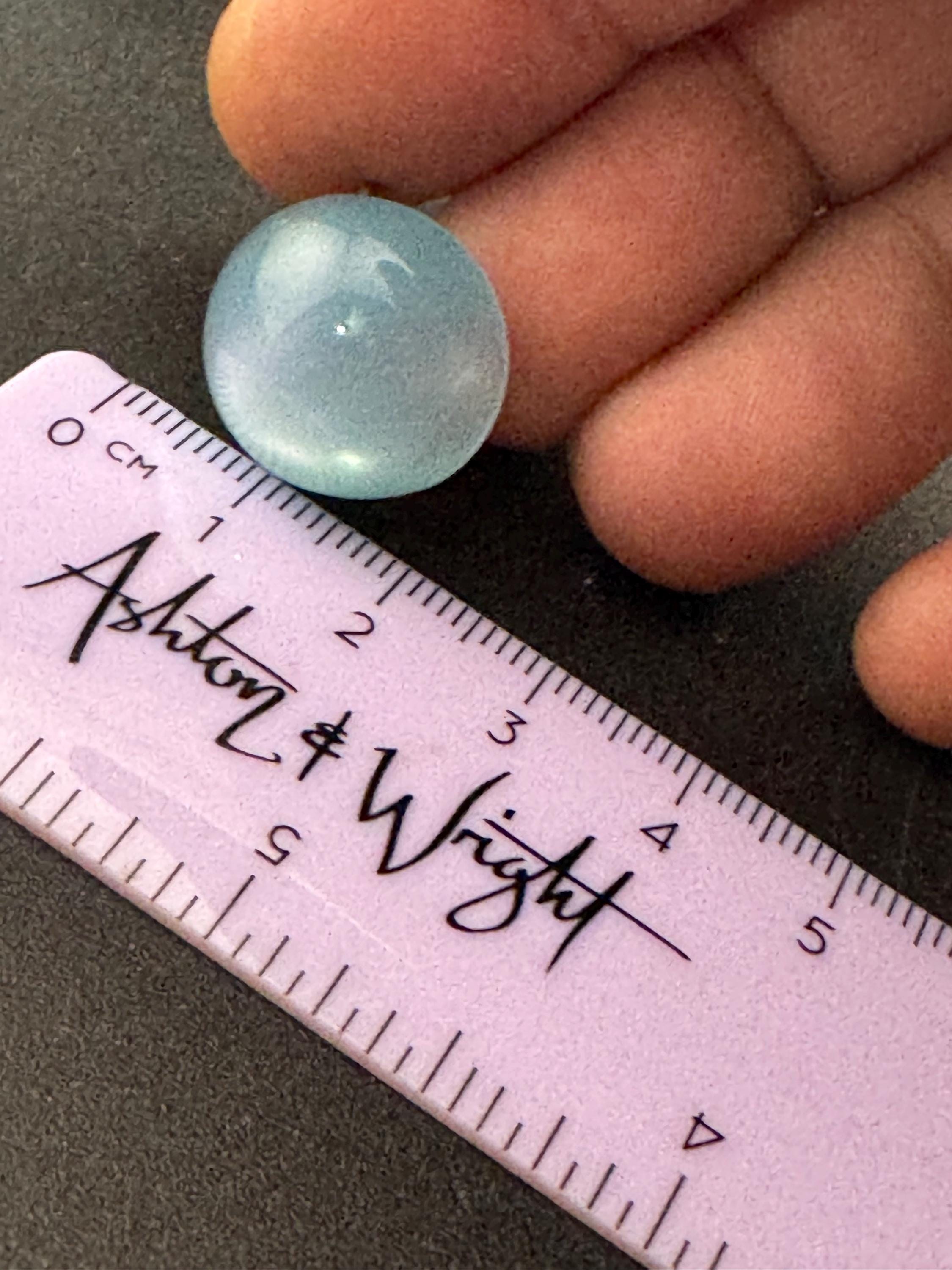 Vintage 2cm round light blue plastic button clip on stud earrings 1960s, screw back