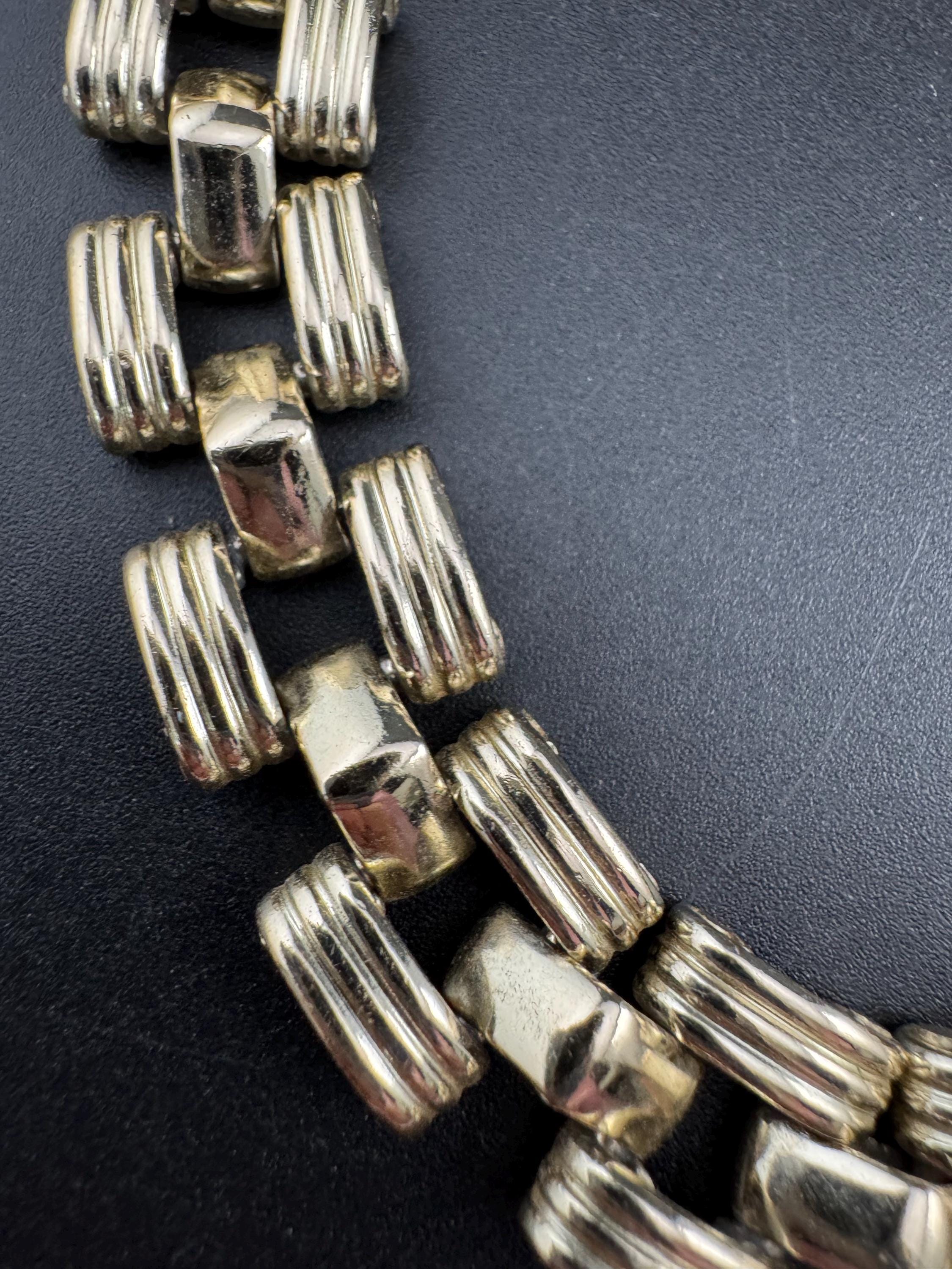 Vintage Petra Egyptian Revival Choker: Gold Tone Wide Panel Necklace