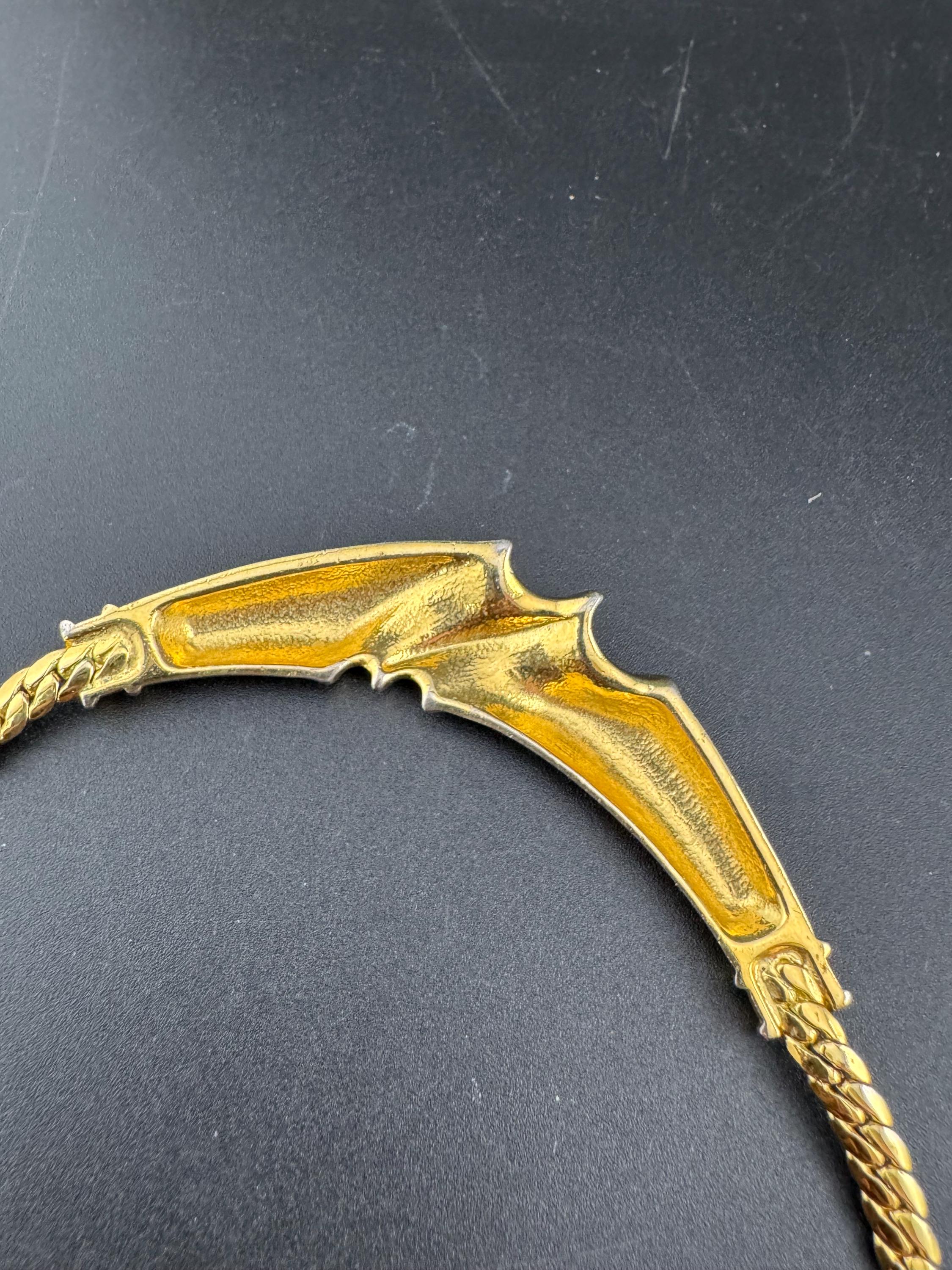 1980s Diamanté Choker Necklace: Vintage Crystal Panel, Gold Tone