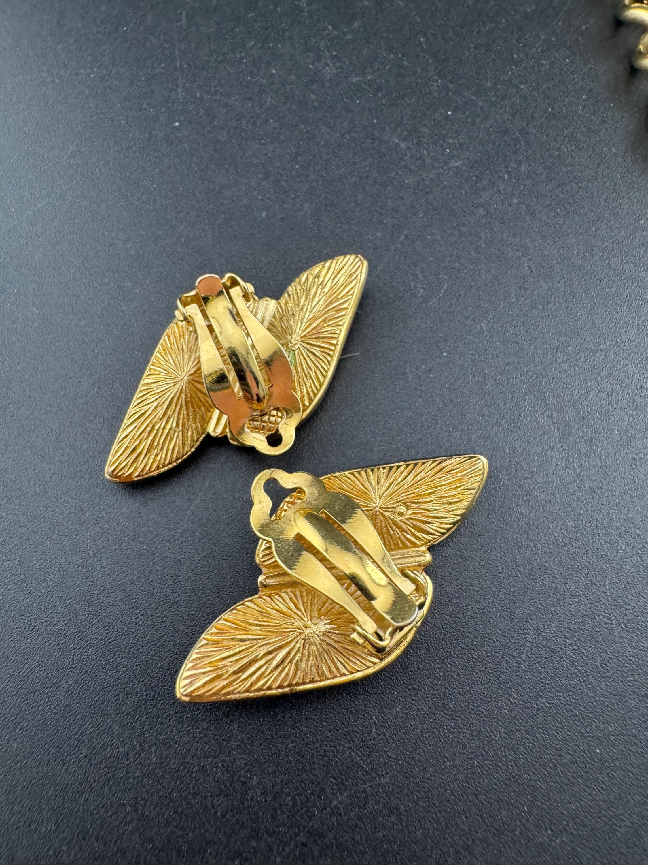 Diamanté Choker Necklace & Clip On Earrings: Gold Tone Jewelry Set