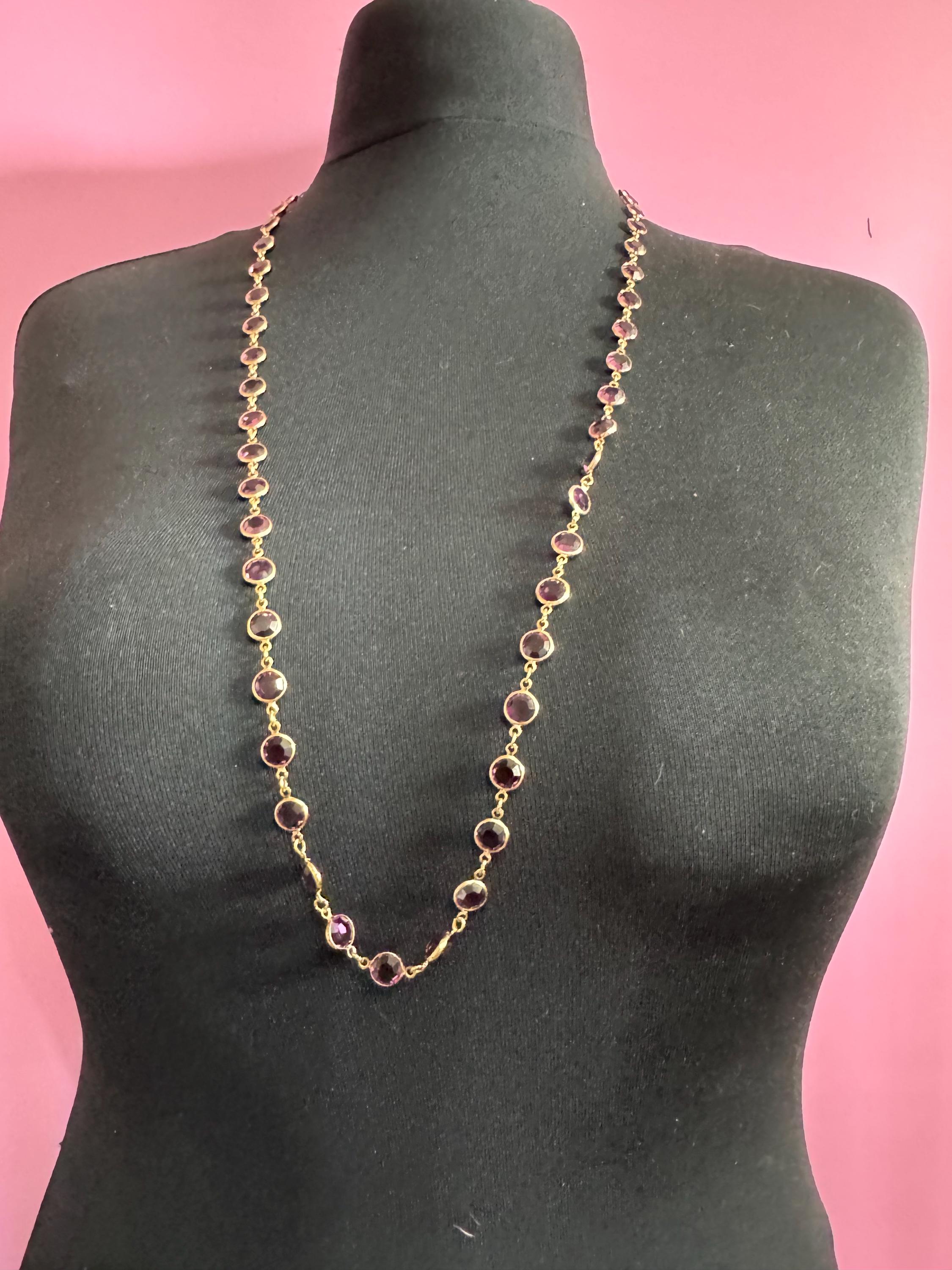 Vintage Purple Crystal Rivière Necklace, Earrings & Bracelet Set - Gold Plated