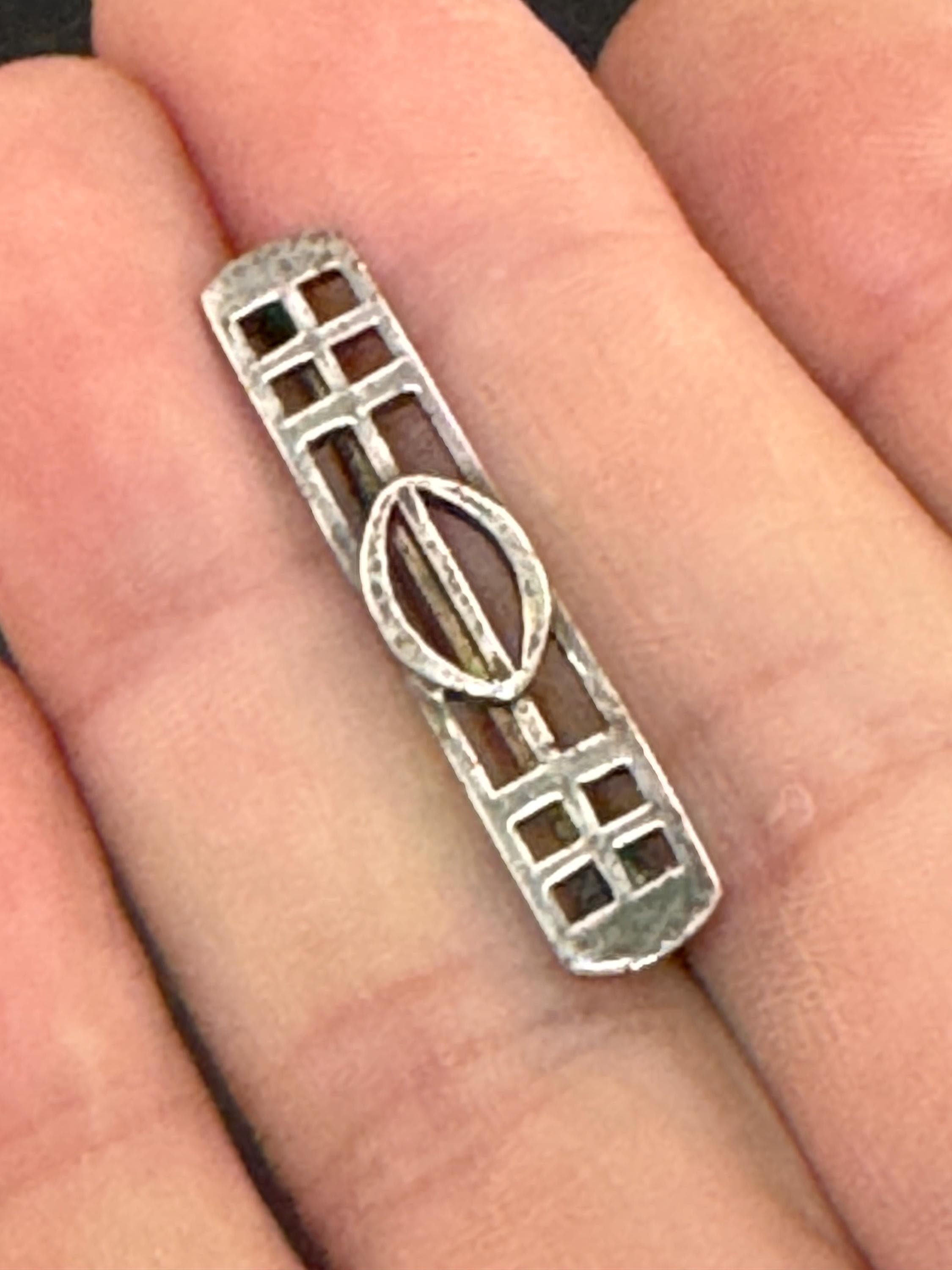 Kit Heath 1995 Sterling silver 925 art nouveau Rennie mackintish style floral Brooch 3.3cm