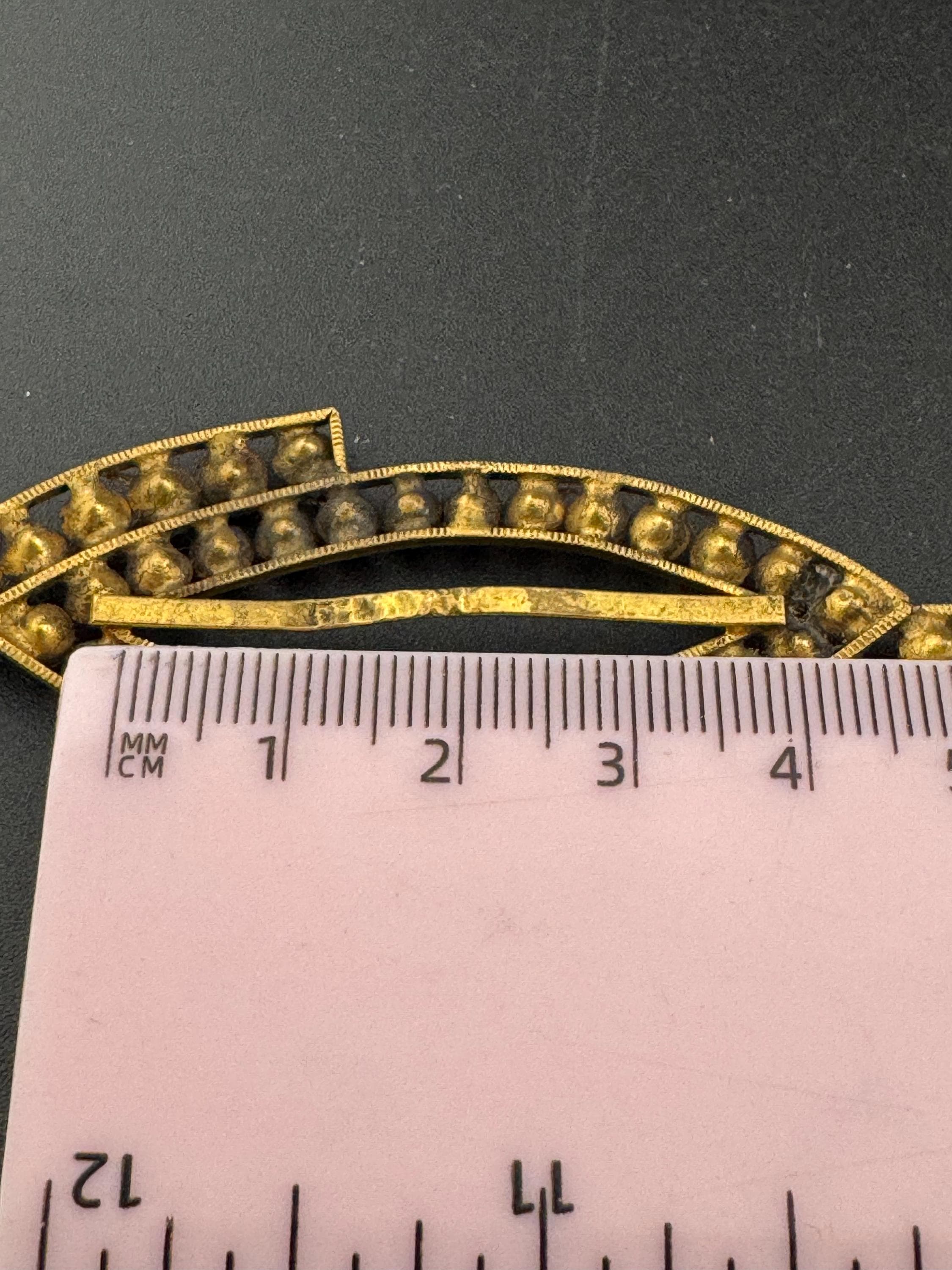 Vintage Czech Diamante Belt Buckle: Gold Tone Rhinestone Sash Adornment