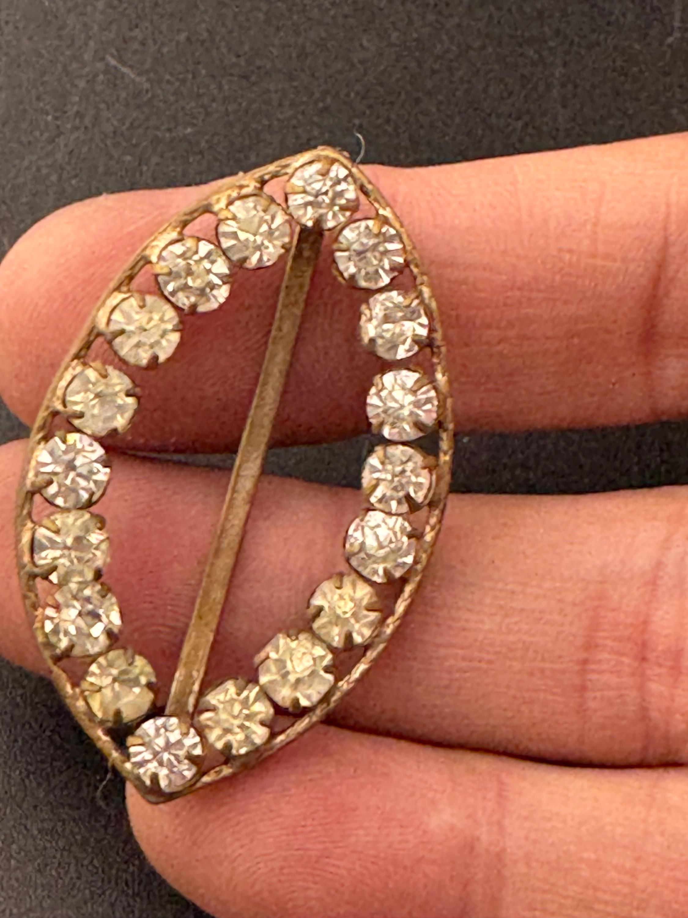 Vintage Czech Diamante Belt Buckle: Gold Tone Rhinestone Wedding Sash