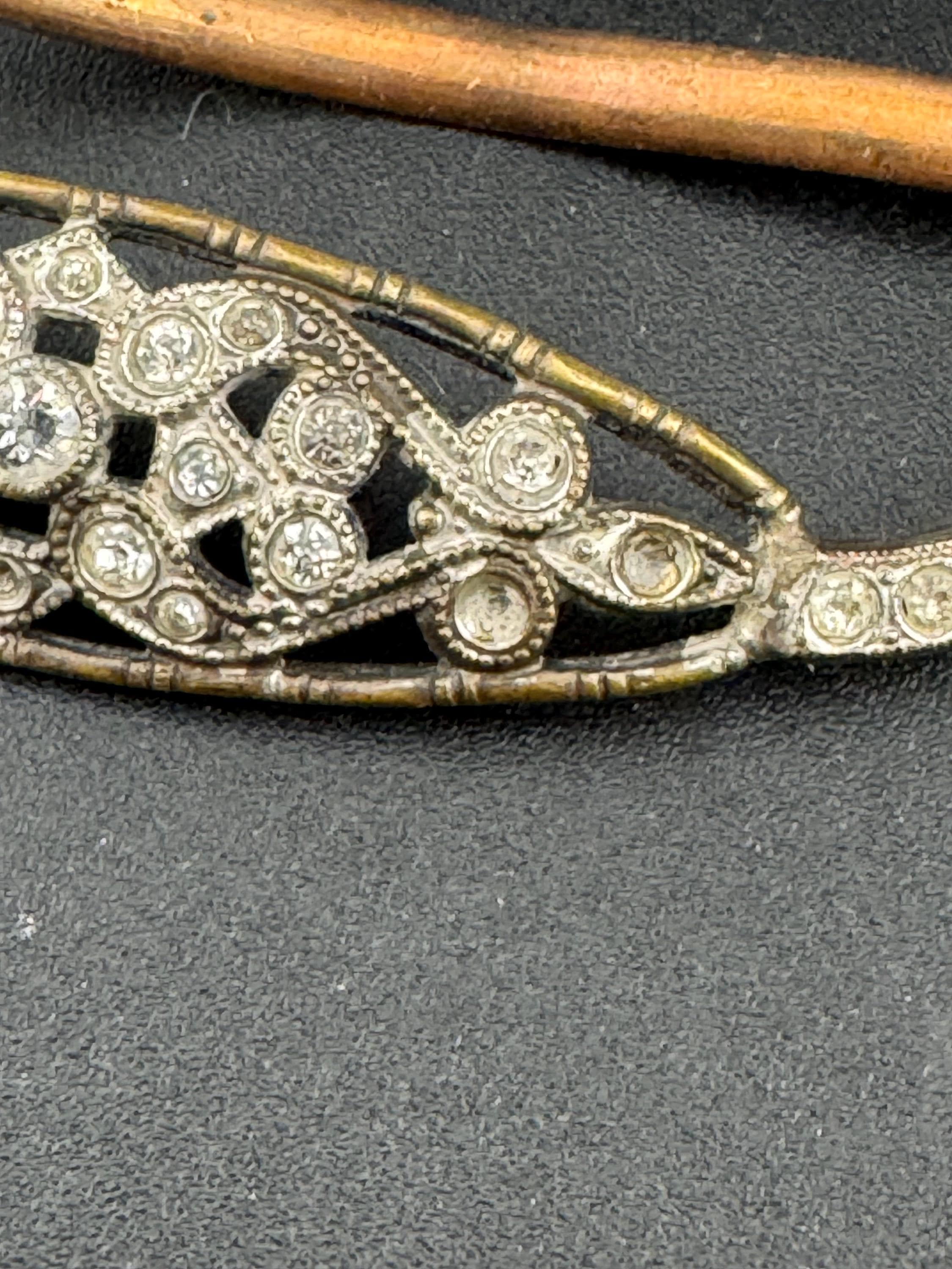 Vintage Czech Gold Tone Diamante Belt Buckle: Rhinestone Wedding Adornment