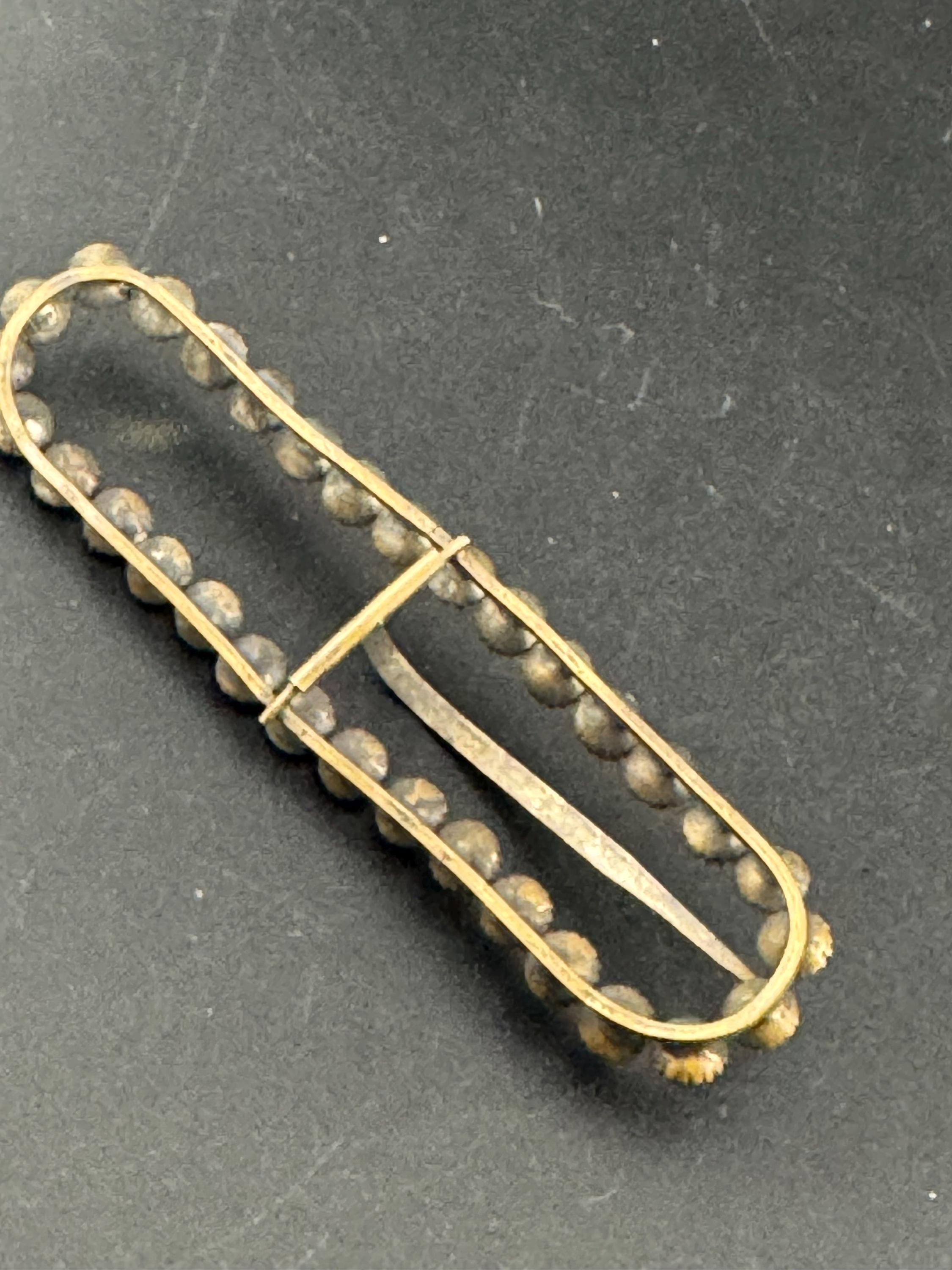10cm long vintage rectangular Clear Glass Diamanté Belt Buckle one prong