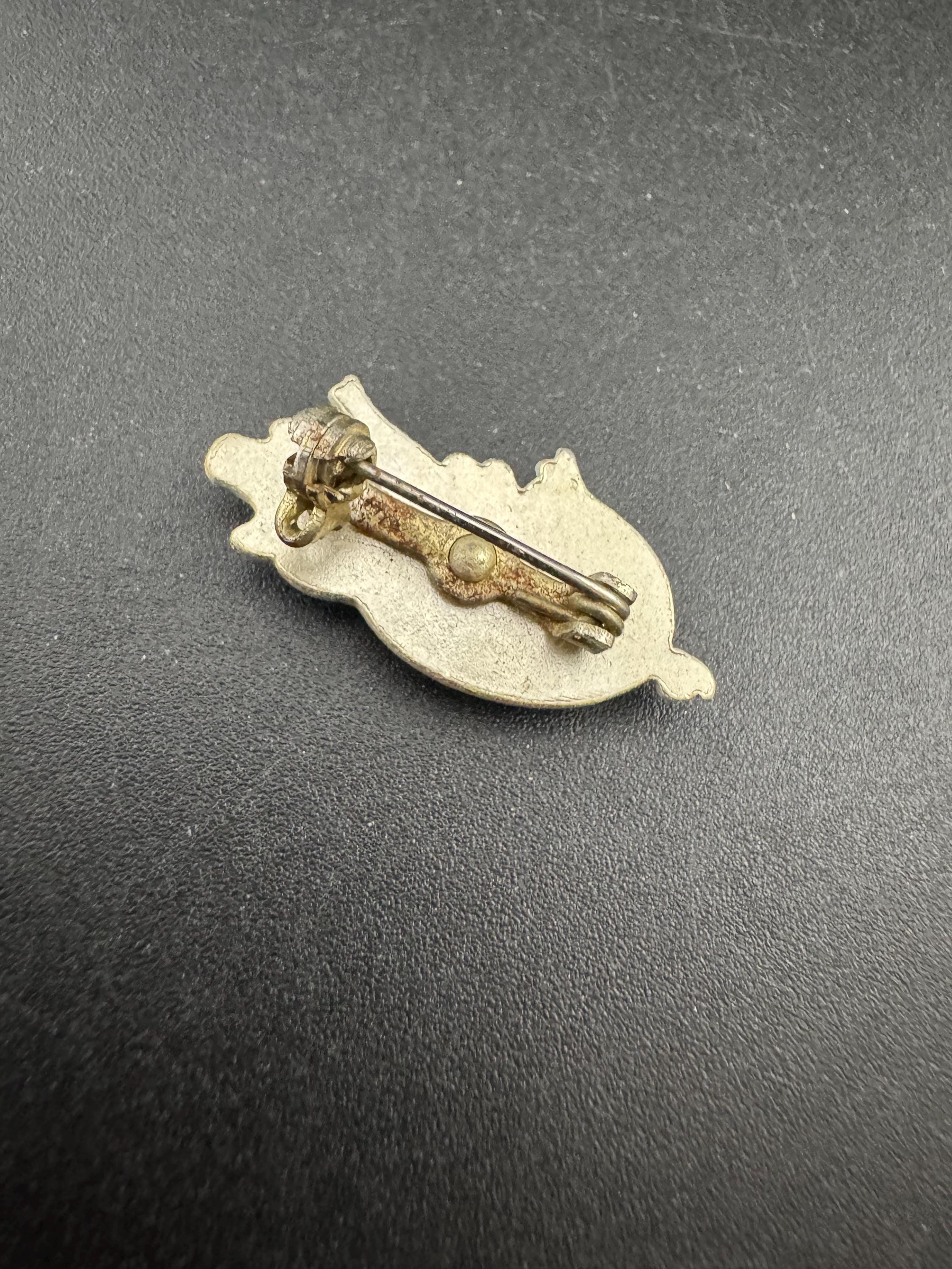 Vintage Mid-Century Blue Enamel Pig Brooch